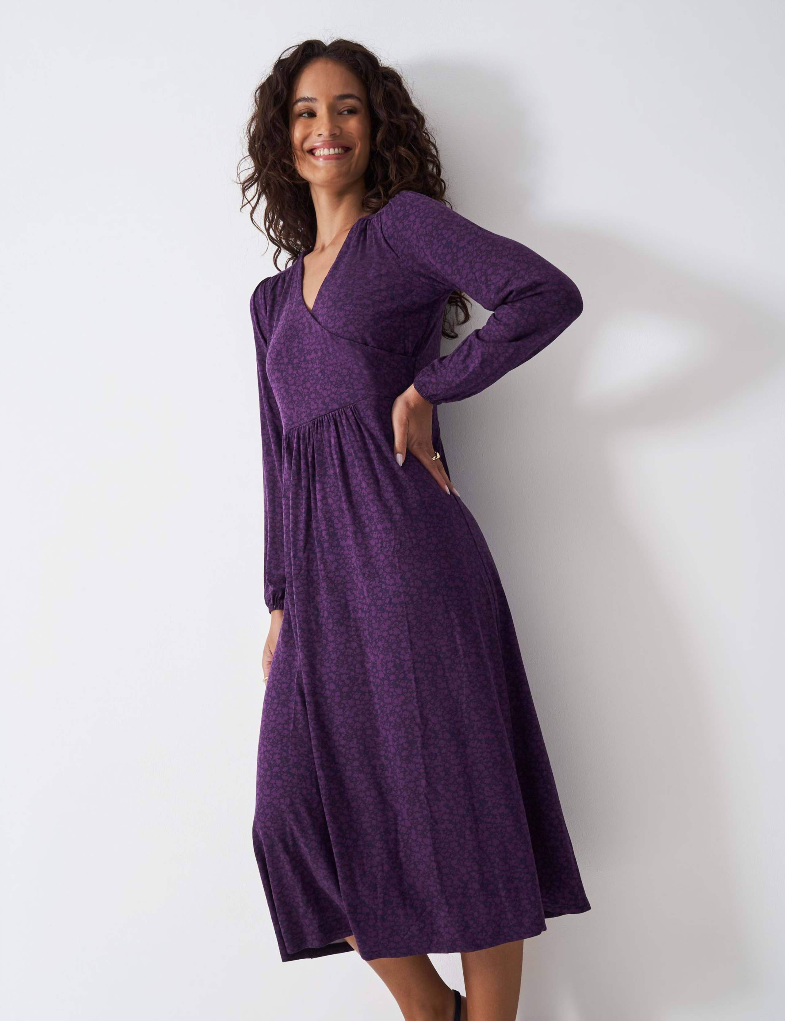 Jersey Printed Midi Wrap Dress 5 of 5