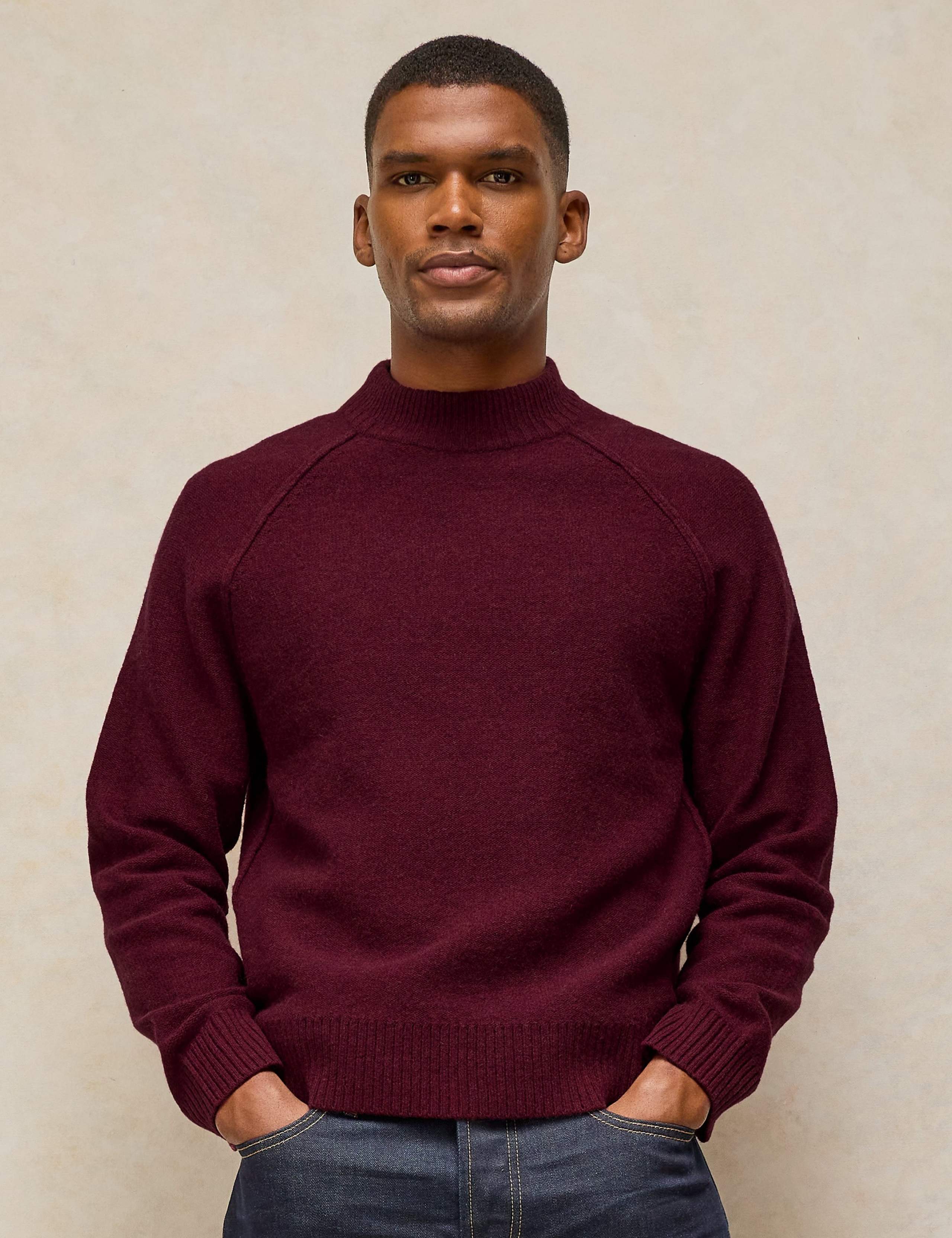 Regular Fit Wool Rich Mock Neck Jumper 3 of 6