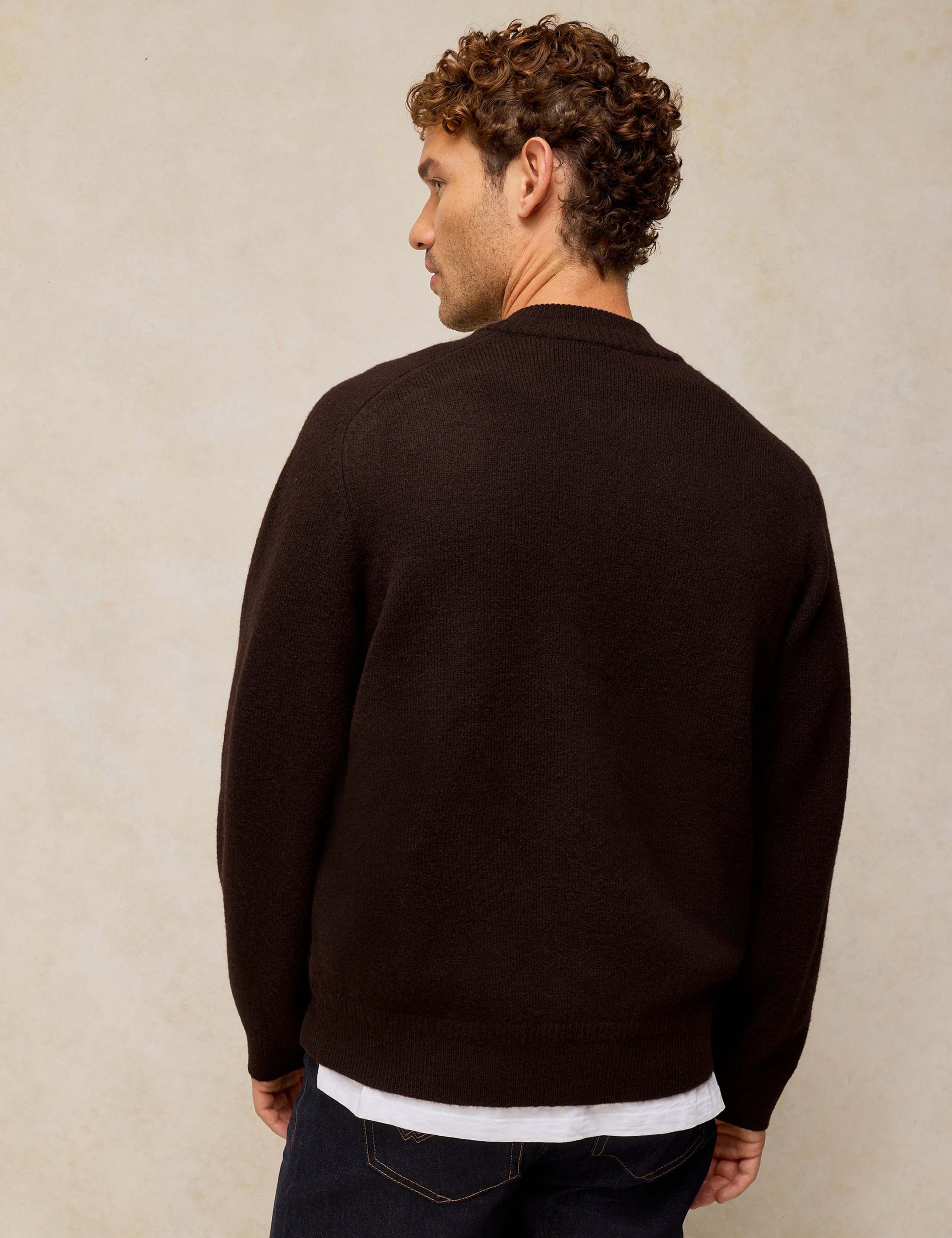 Zip Fastening Bomber Cardigan with Wool 4 of 6