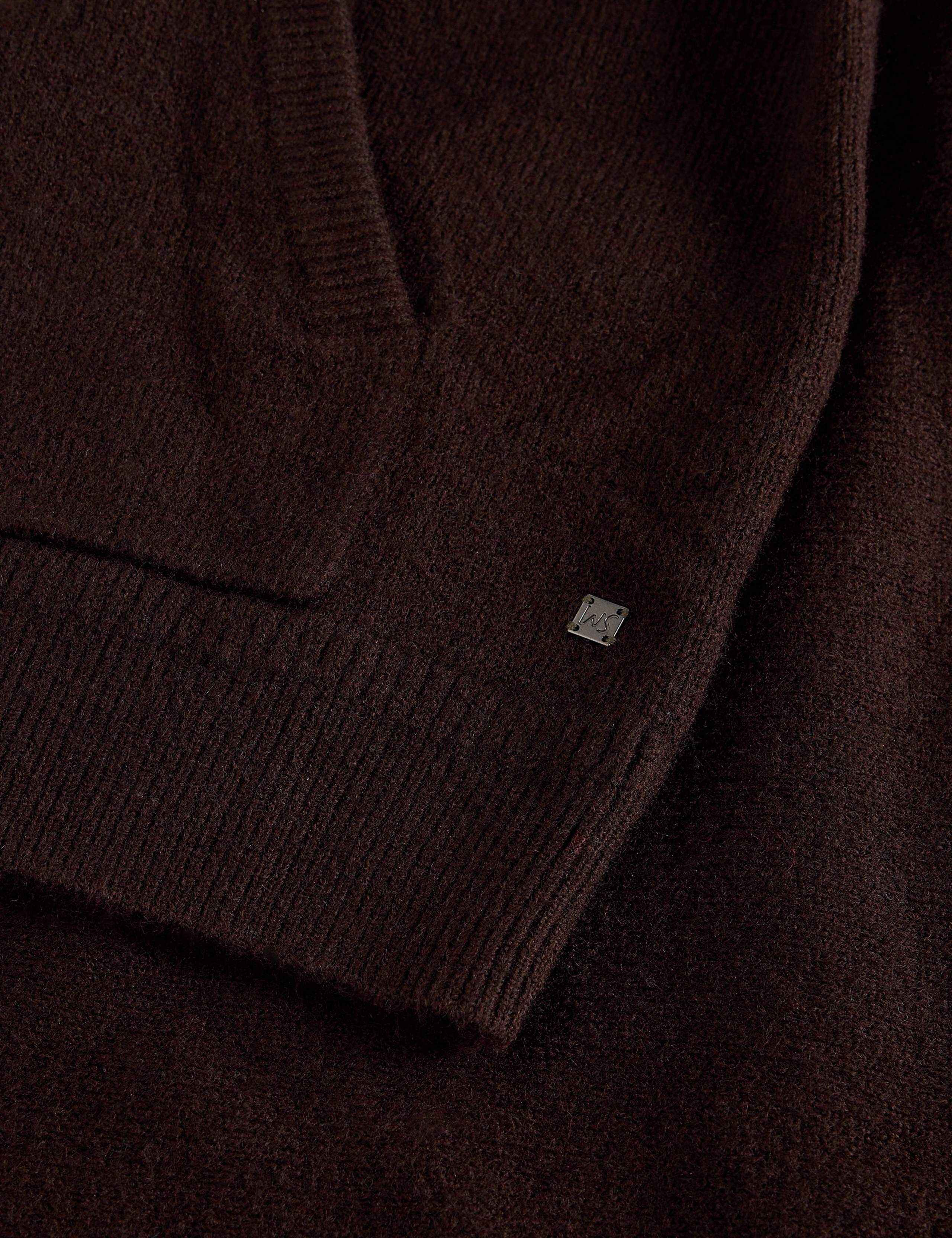Zip Fastening Bomber Cardigan with Wool 6 of 6