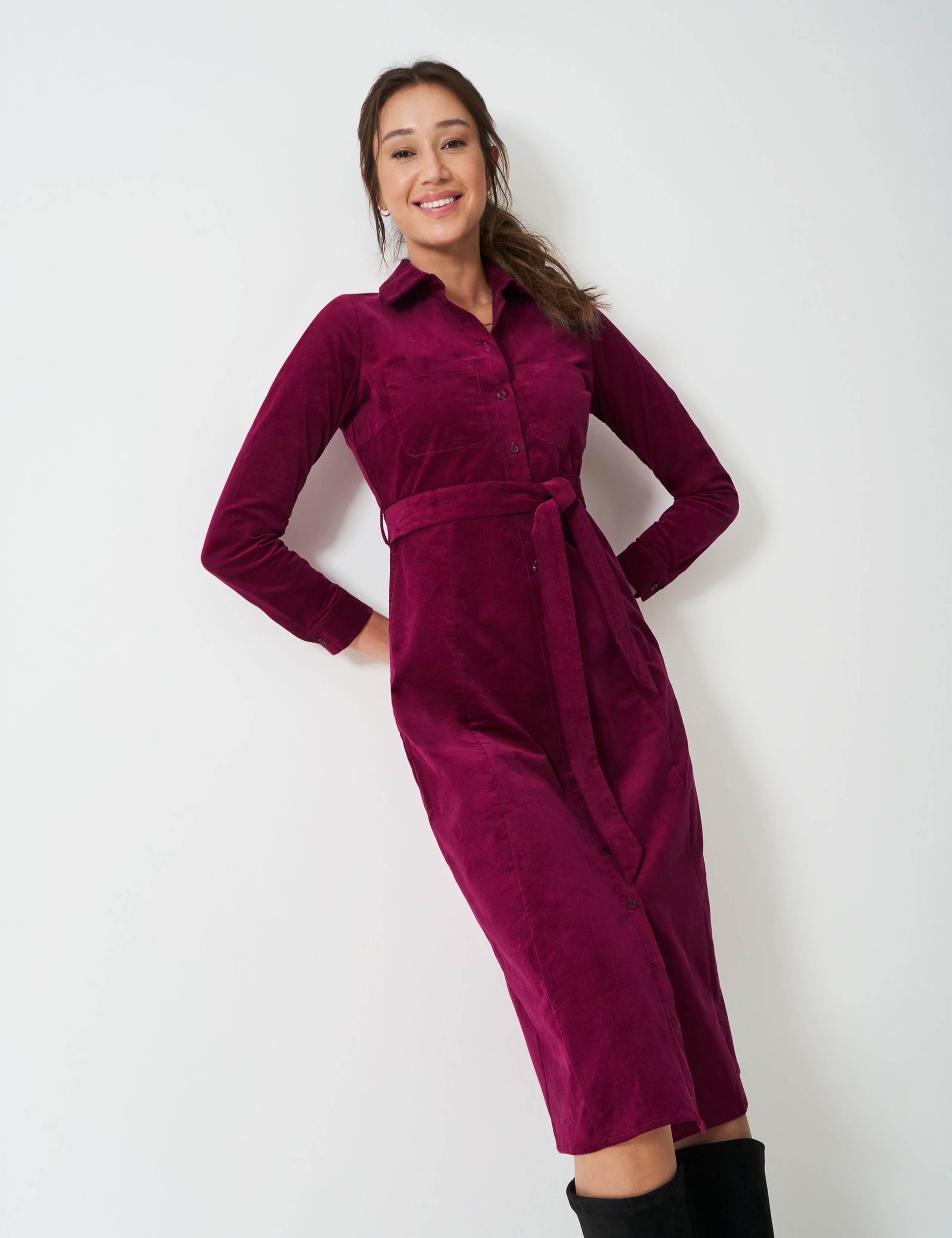 Cotton Rich Cord Midi Shirt Dress 3 of 5