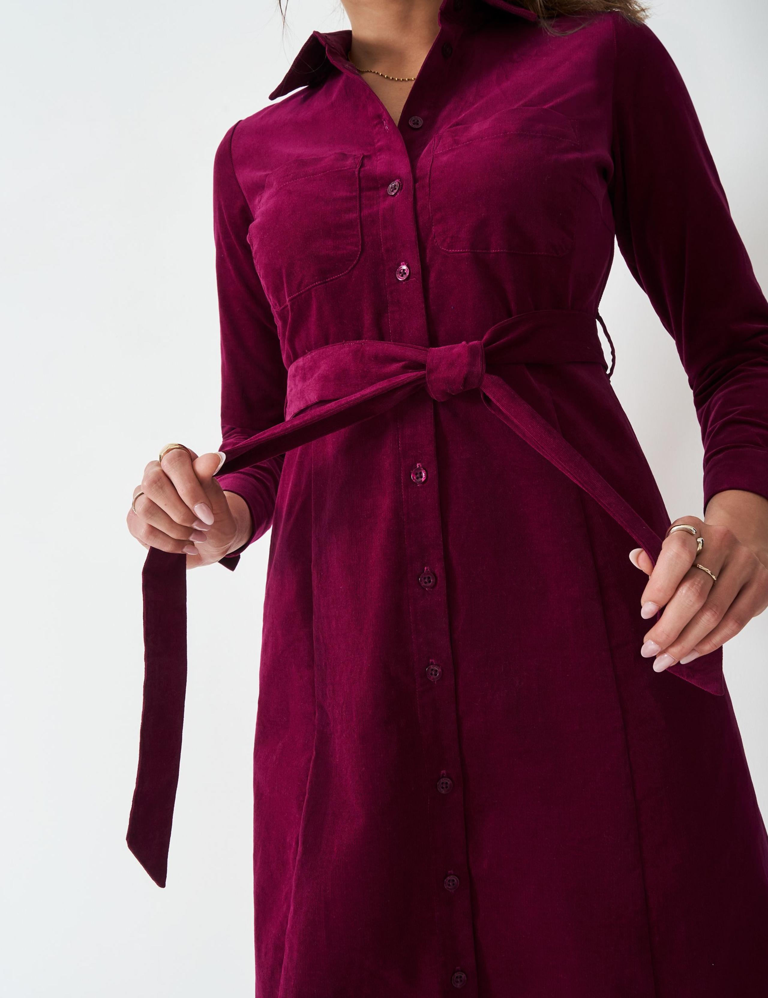 Cotton Rich Cord Midi Shirt Dress 5 of 5