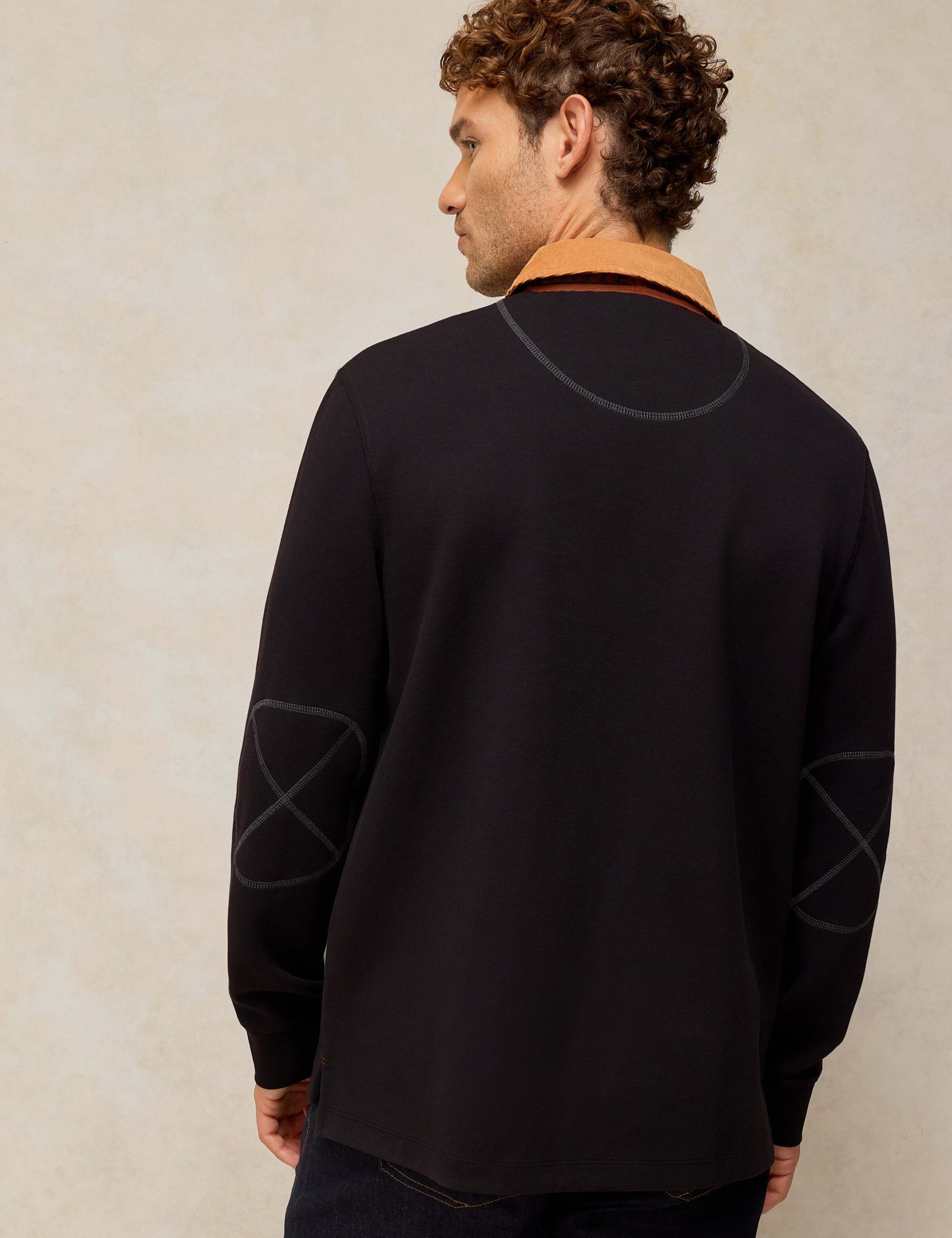 Collared Long Sleeve Cotton Rugby Top 4 of 6