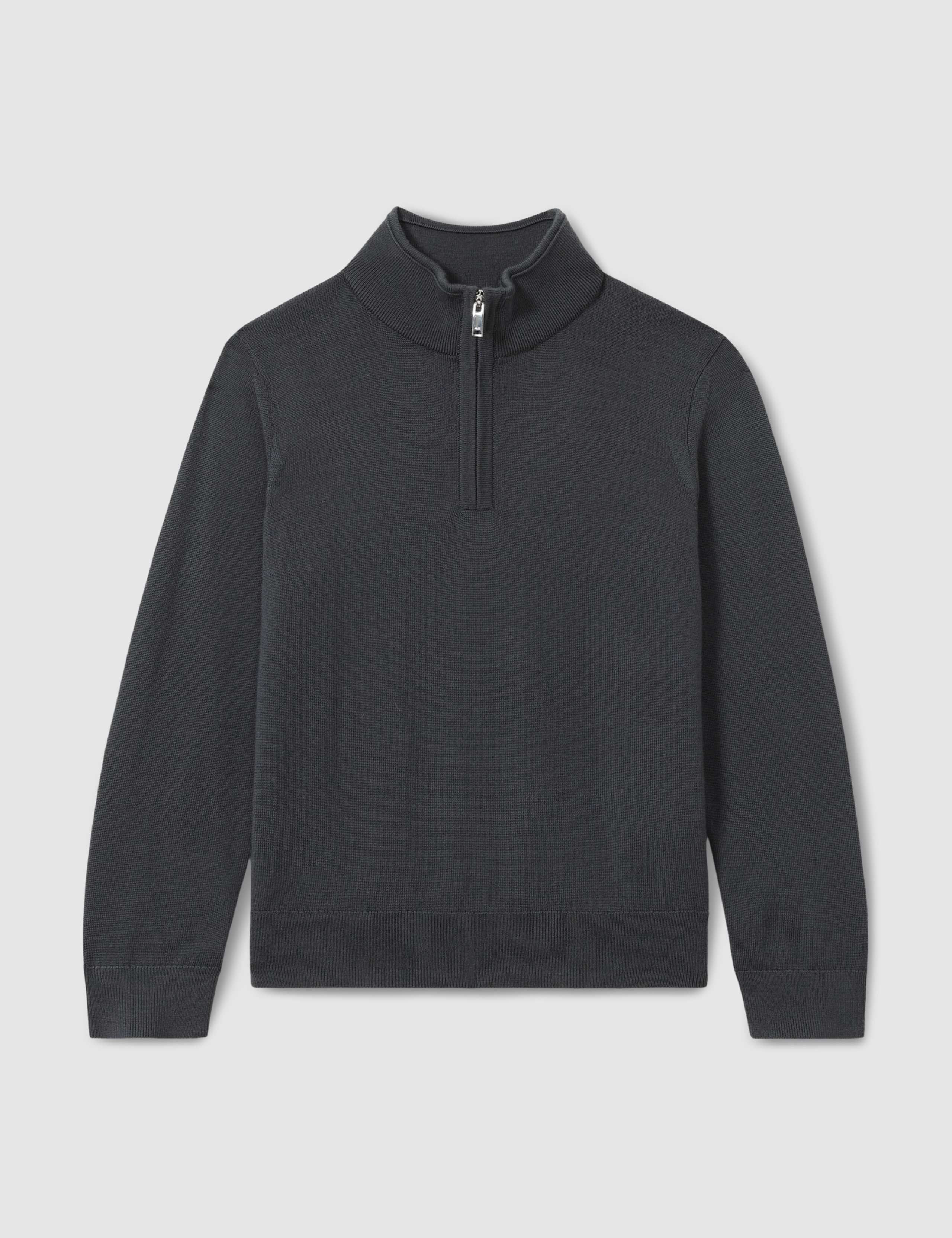 Pure Wool Half Zip Jumper (3-14 Yrs) 2 of 4