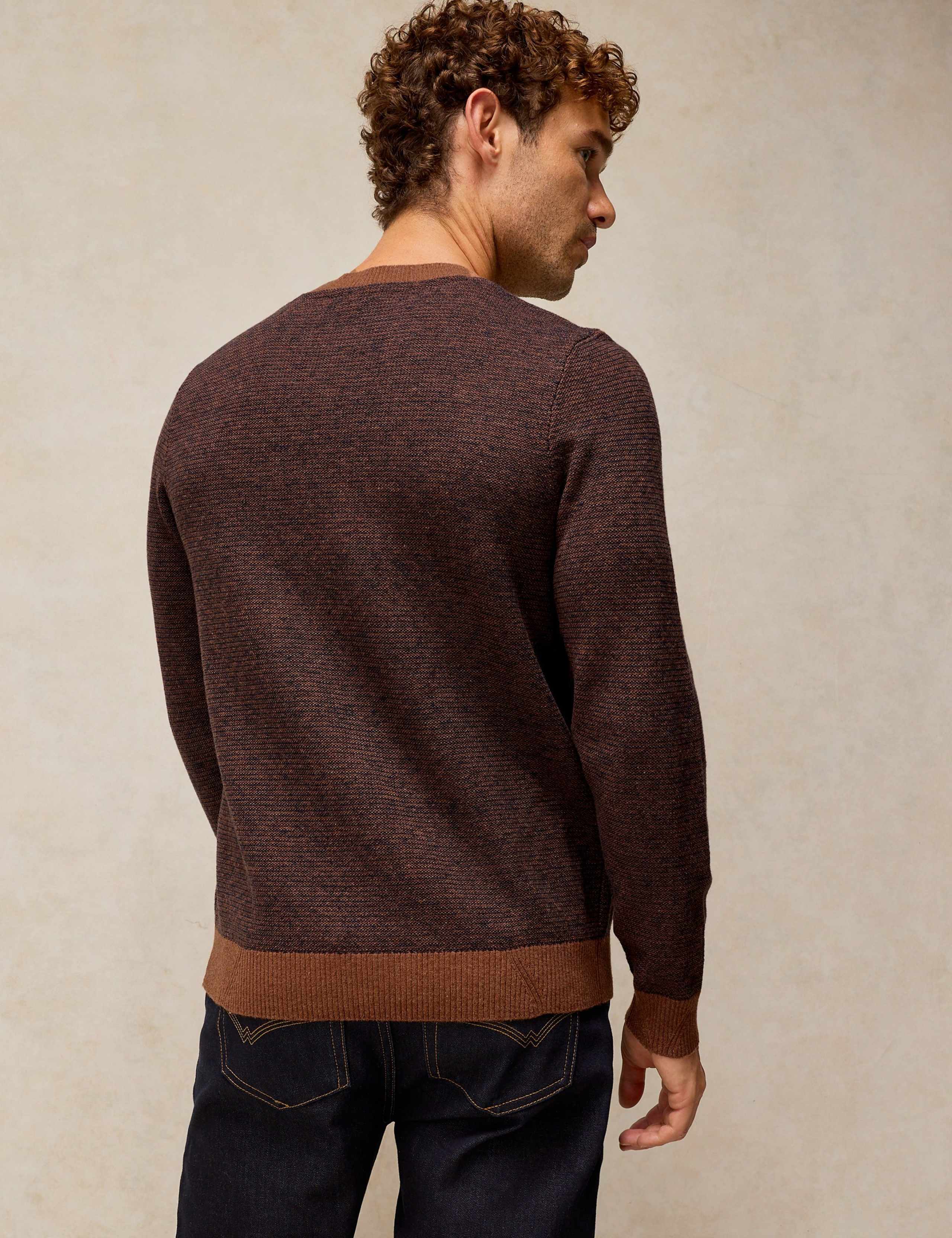 Cotton Rich Jacquard Crew Neck Jumper 4 of 6
