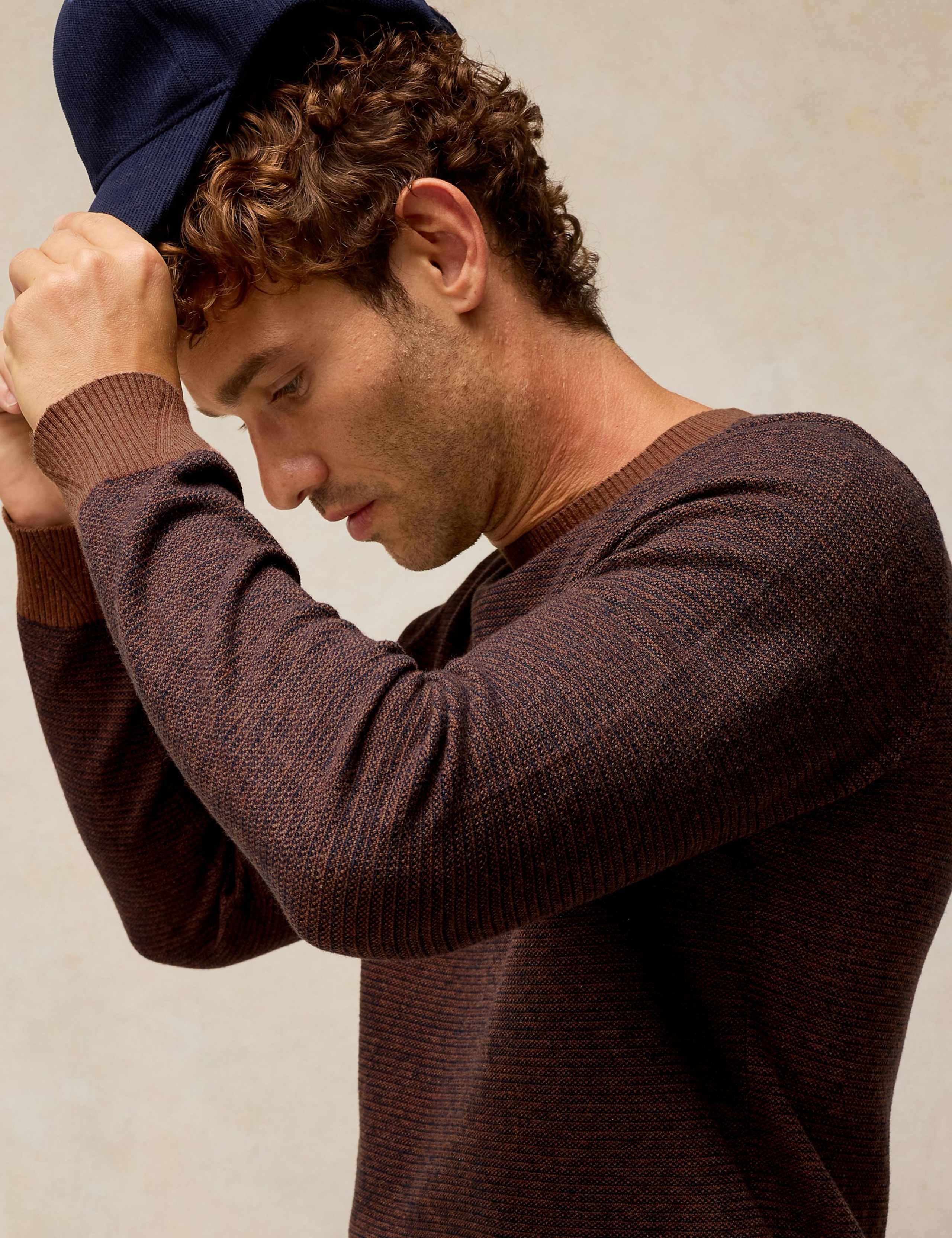 Cotton Rich Jacquard Crew Neck Jumper 5 of 6