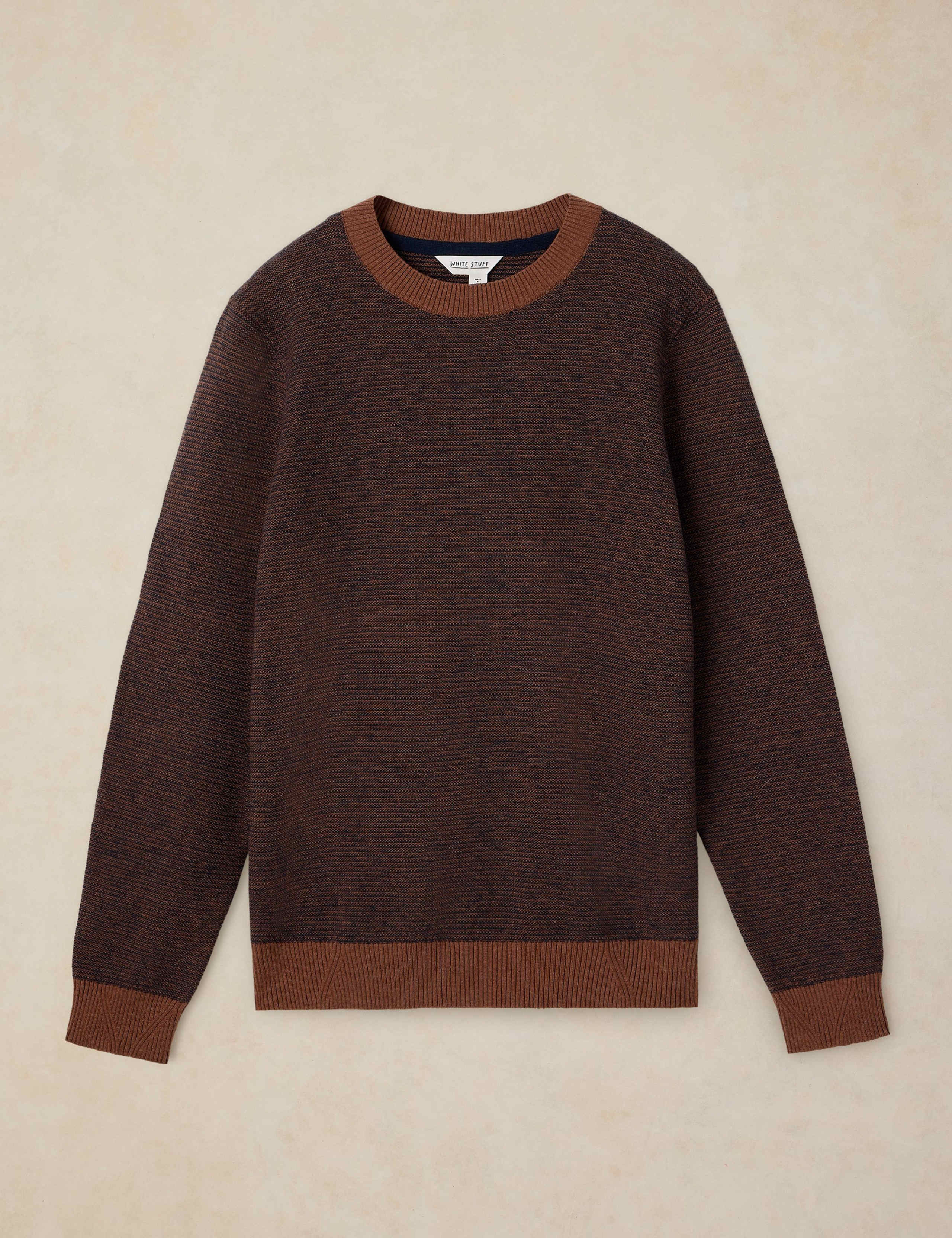 Cotton Rich Jacquard Crew Neck Jumper 2 of 6