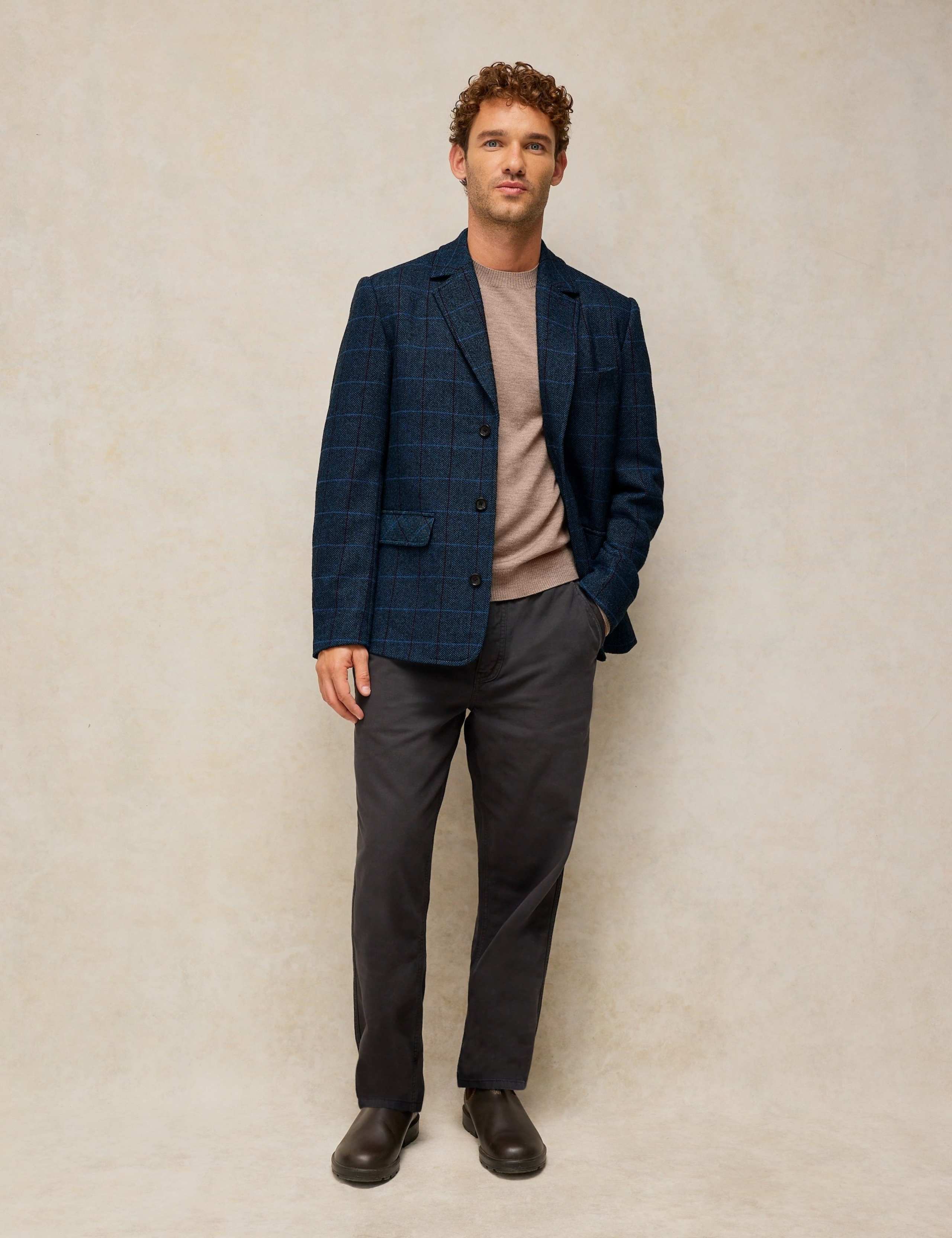 Checked Overcoat with Wool 1 of 6