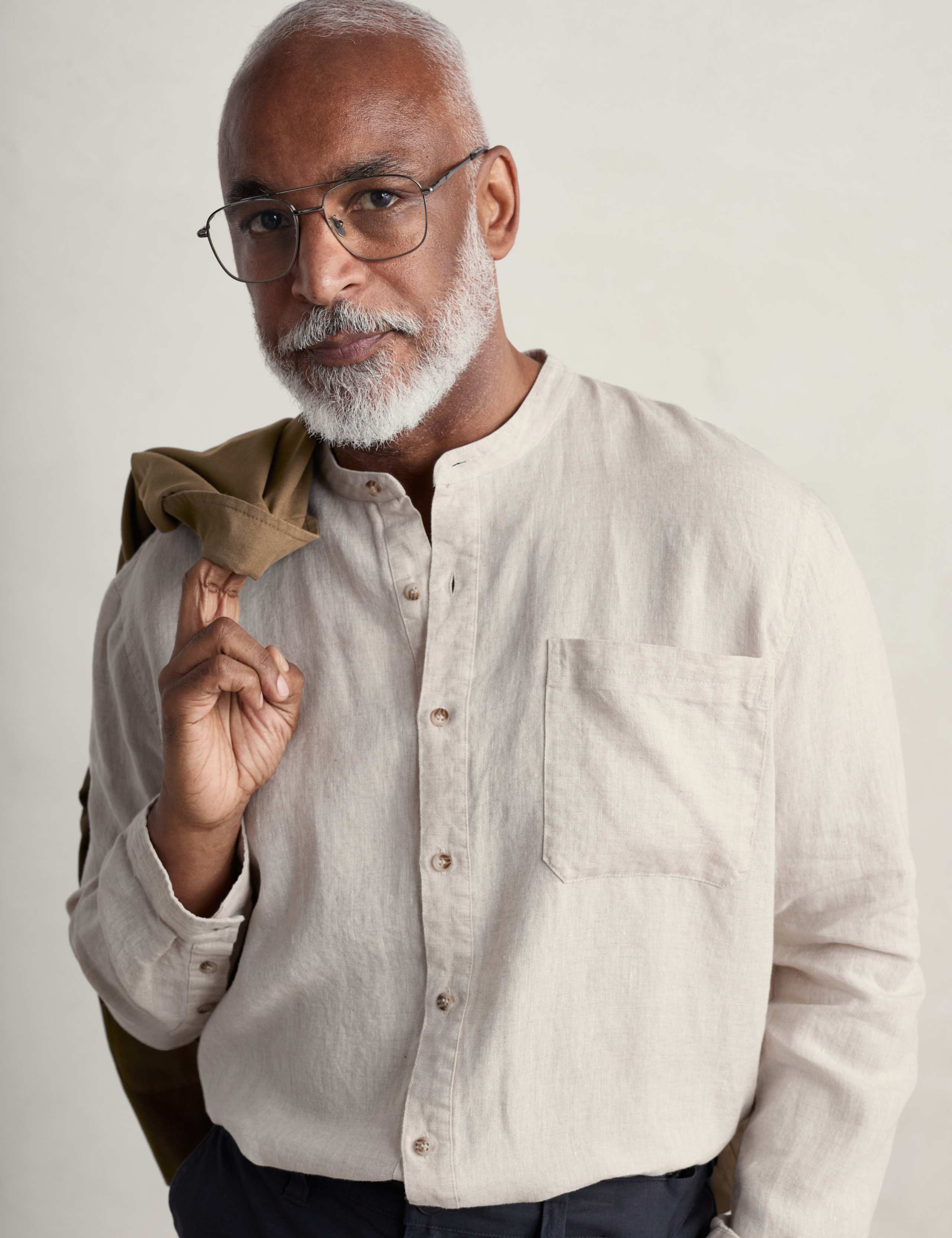 Pure Linen Grandad Collar Shirt 3 of 5