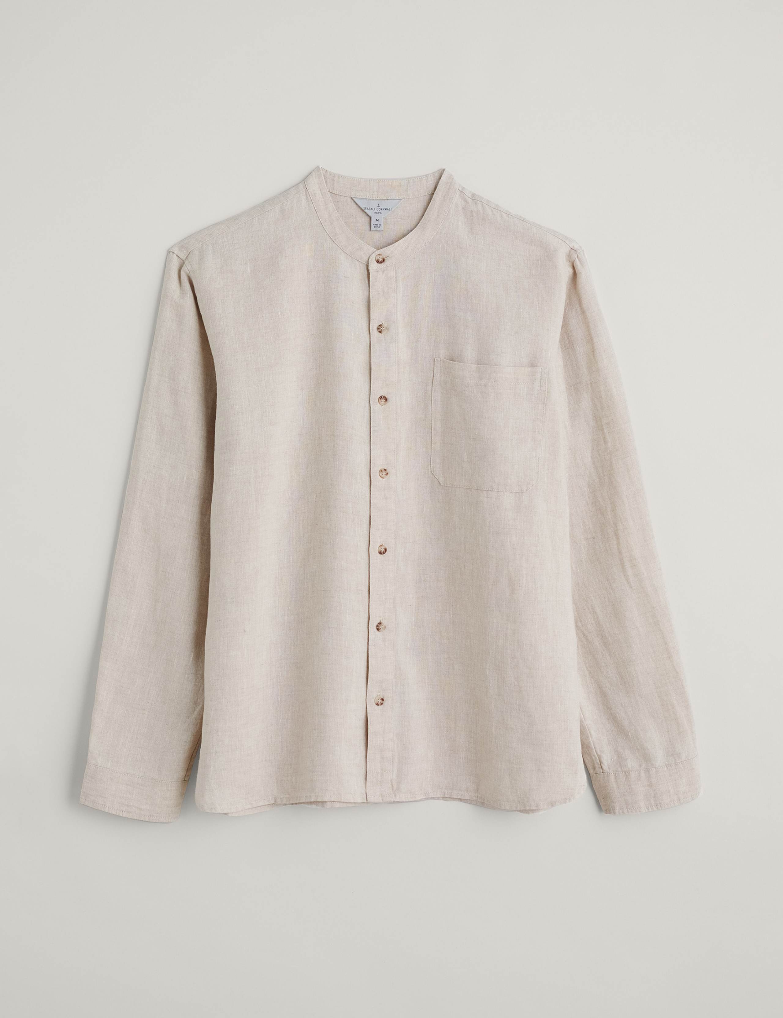 Pure Linen Grandad Collar Shirt 2 of 5