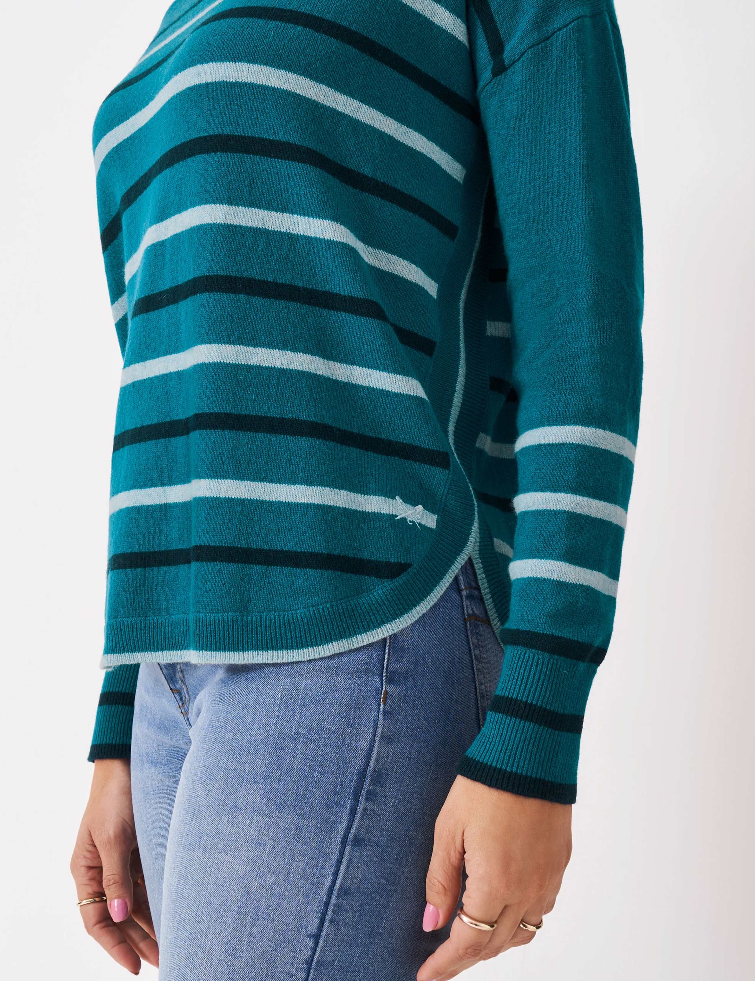 Merino Wool Rich Striped Crew Neck Jumper 4 of 5