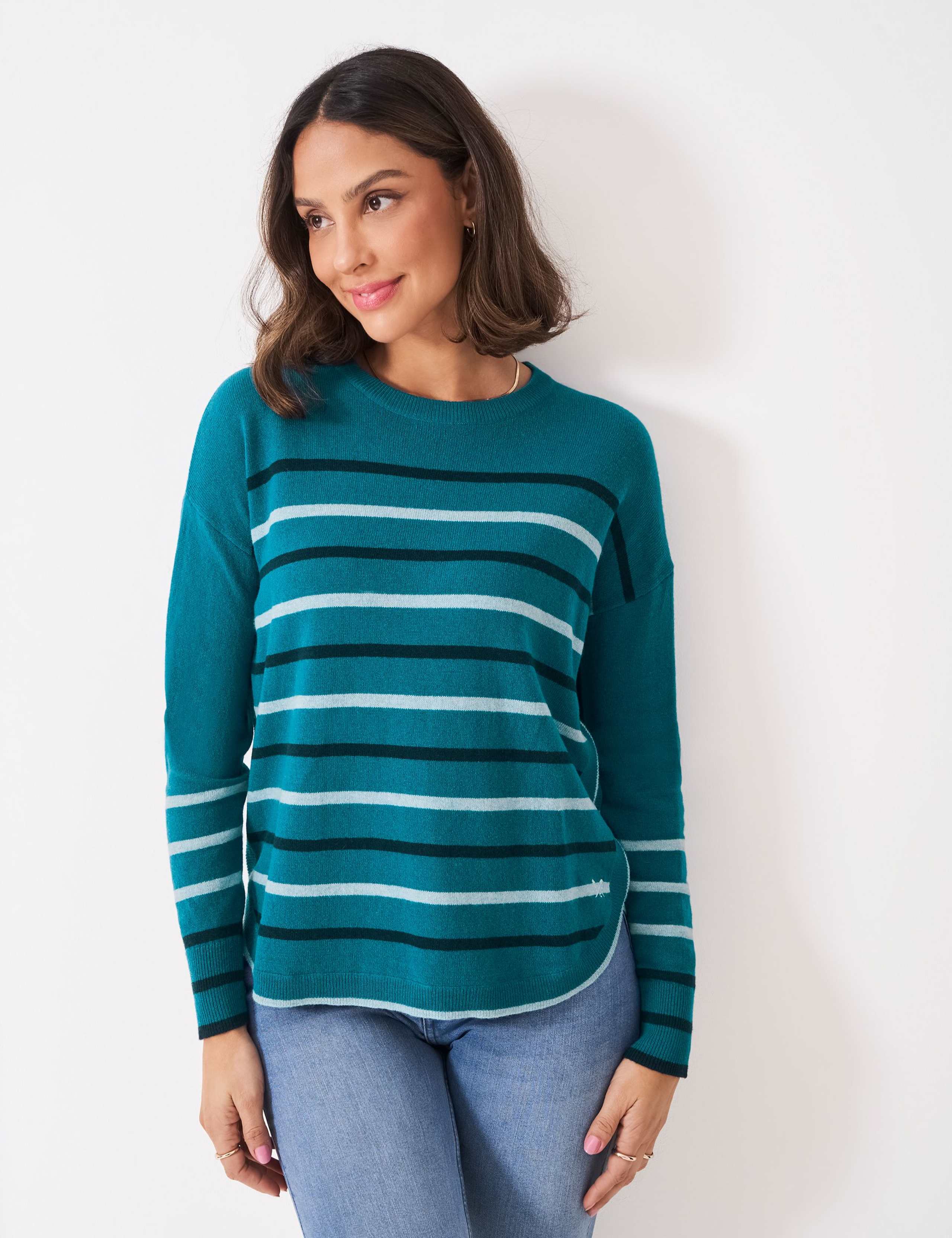 Merino Wool Rich Striped Crew Neck Jumper 5 of 5