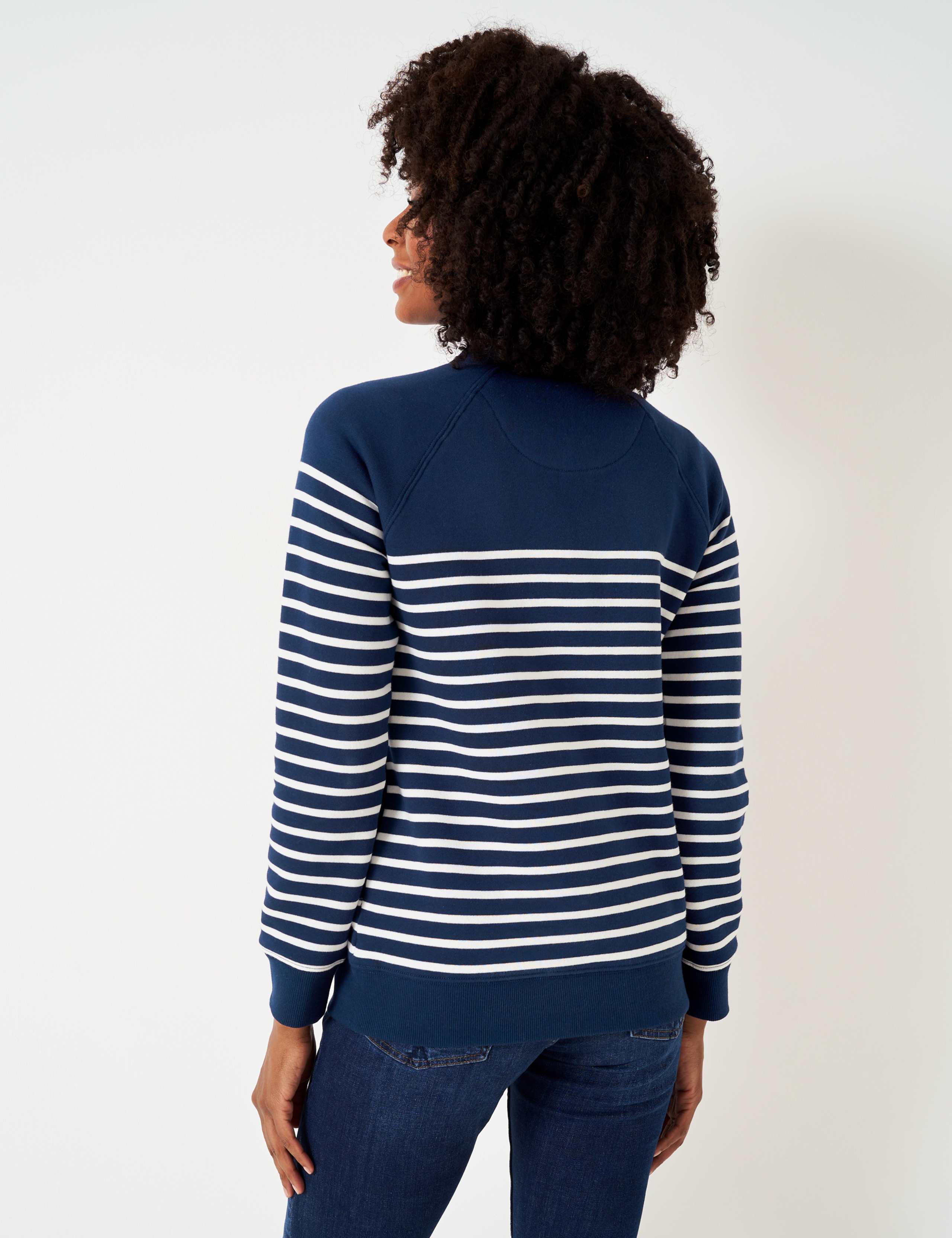 Cotton Rich Striped Half Zip Sweatshirt 4 of 5
