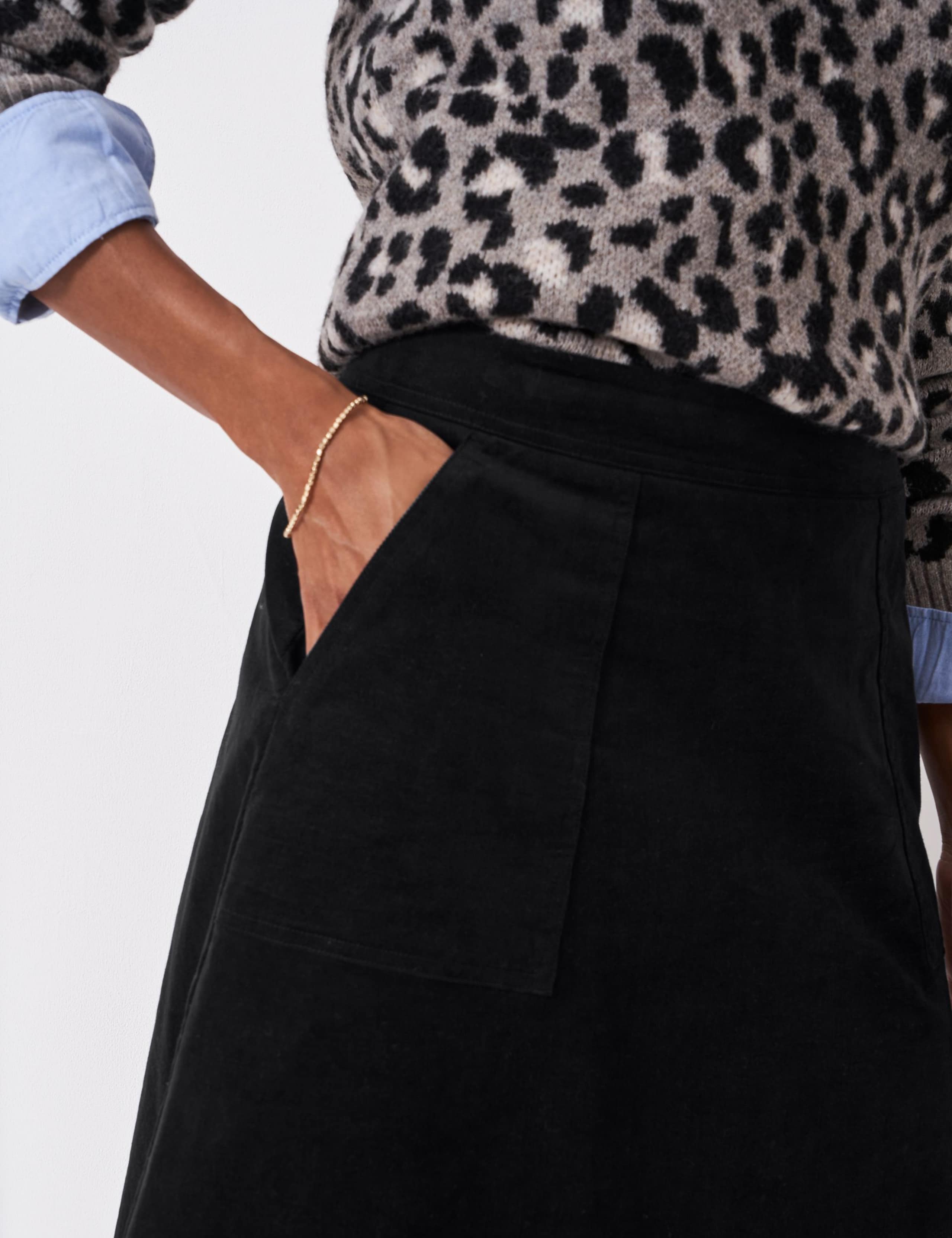 Cord Midi A-Line Skirt 4 of 5