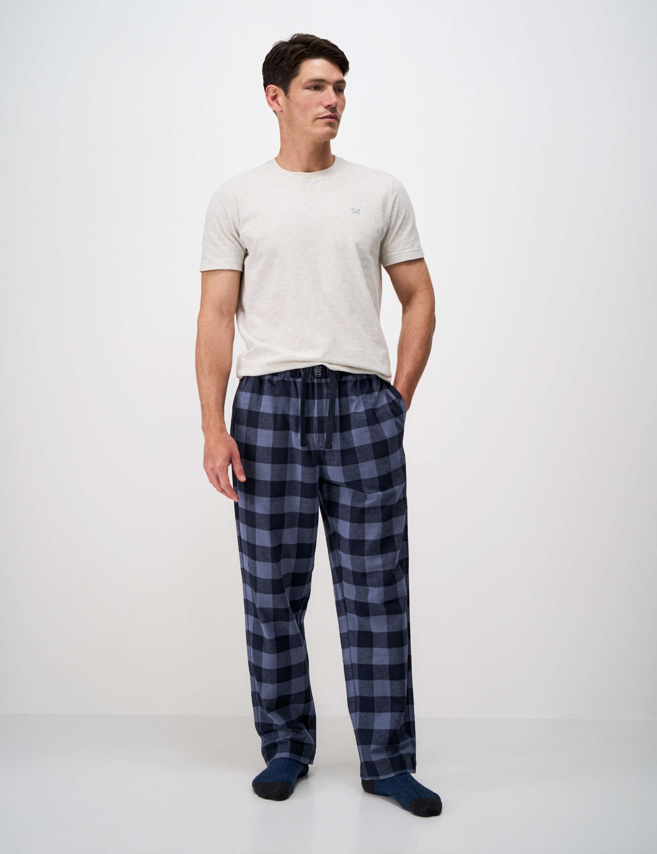 Pure Cotton Checked Loungewear Bottoms 1 of 5