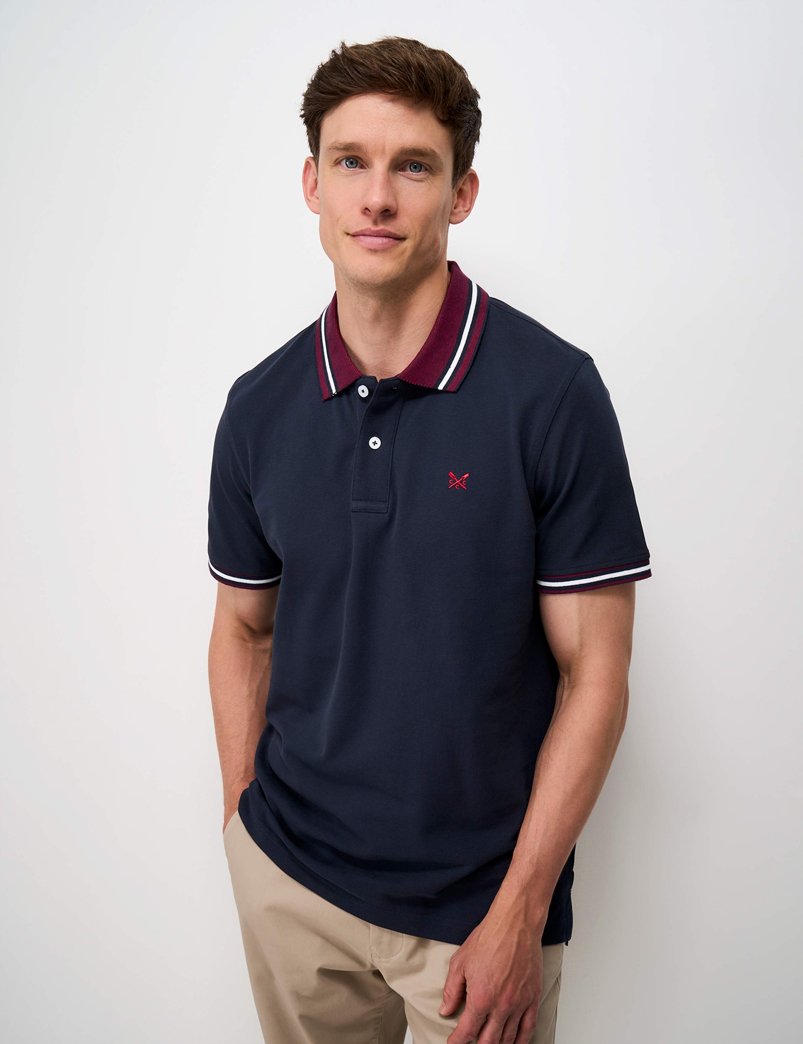 Pure Cotton Two Tone Collar Polo Shirt 3 of 6
