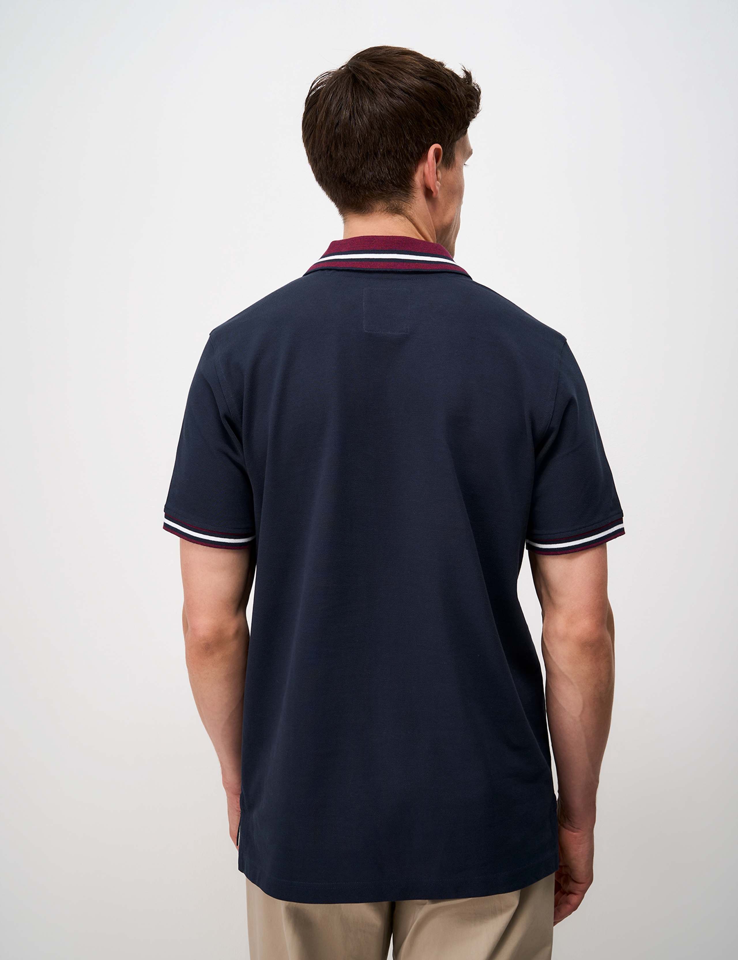 Pure Cotton Two Tone Collar Polo Shirt 4 of 6