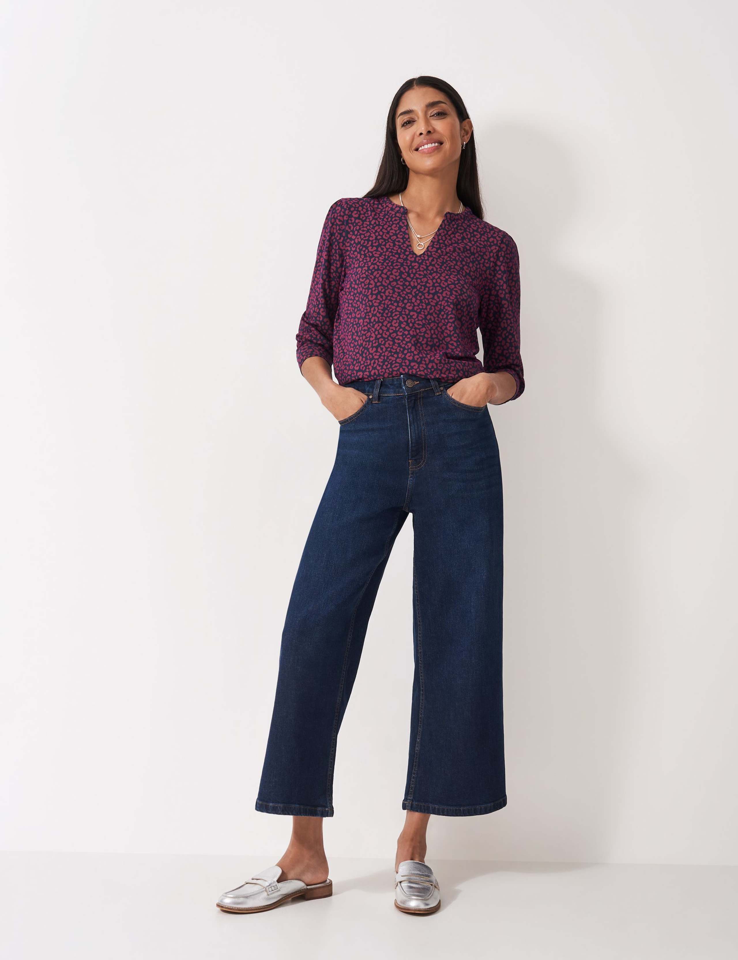 Animal Print V-Neck 3/4 Sleeve Top 3 of 6