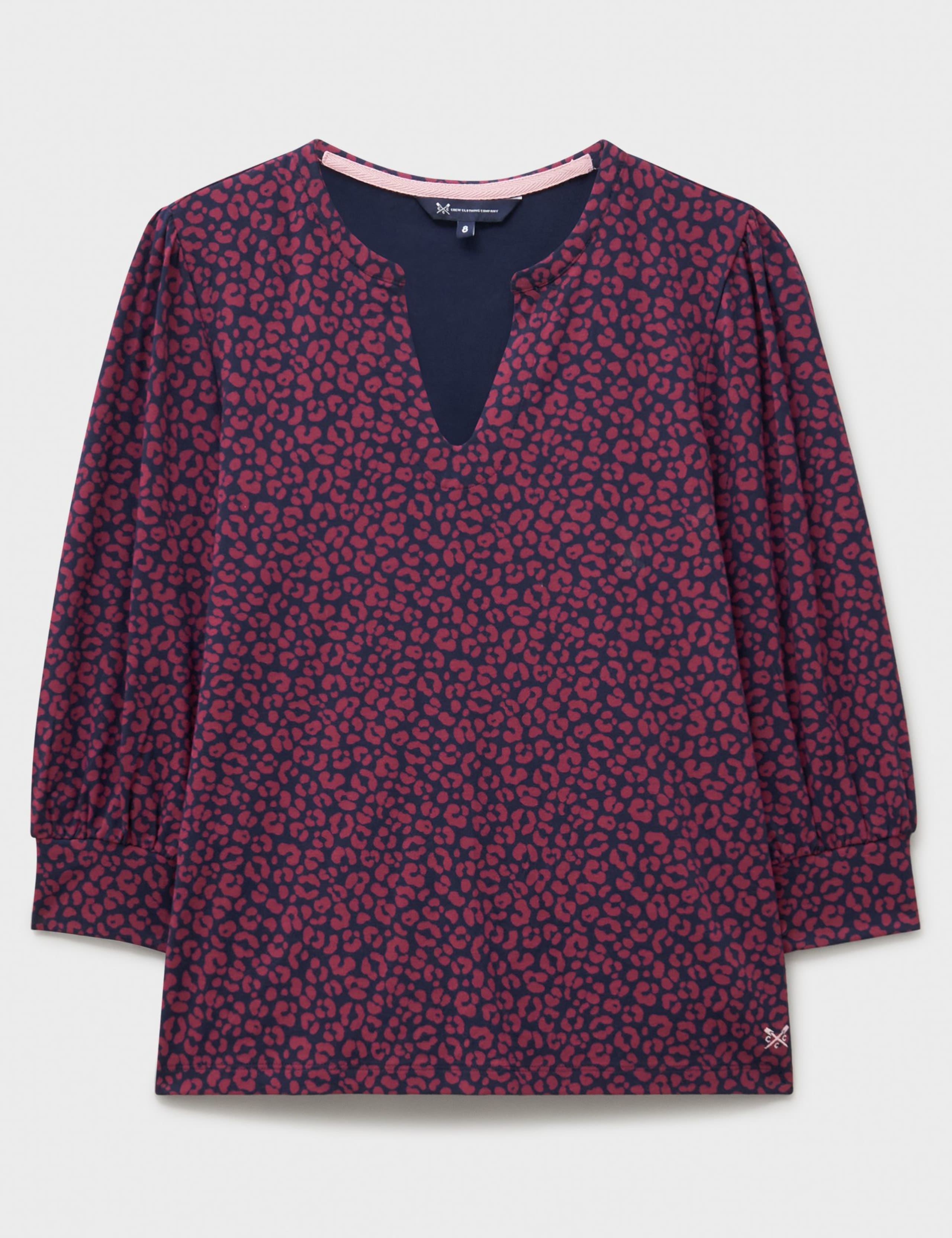 Animal Print V-Neck 3/4 Sleeve Top 2 of 6