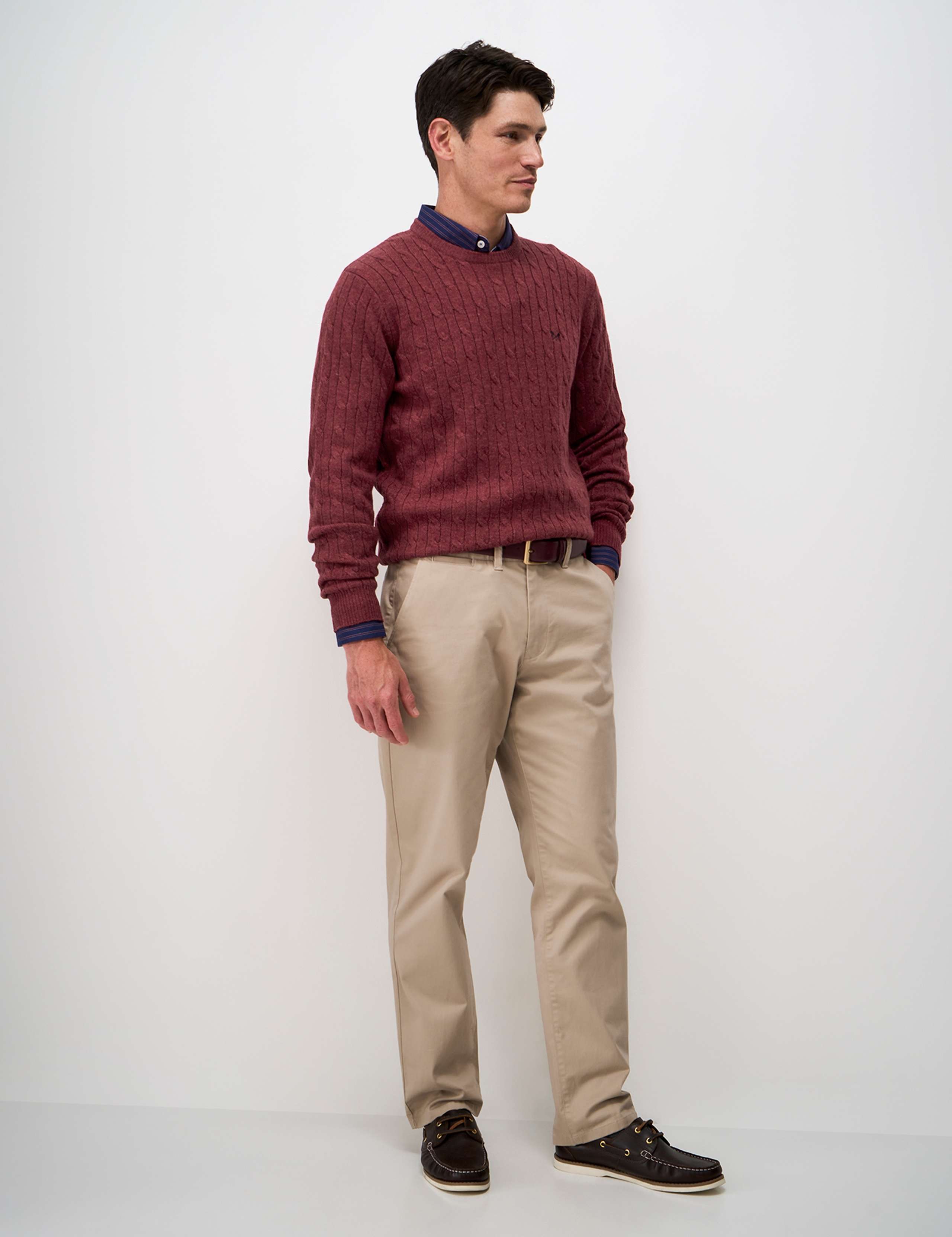 Lambswool Rich Cable Crew Neck Jumper 1 of 5
