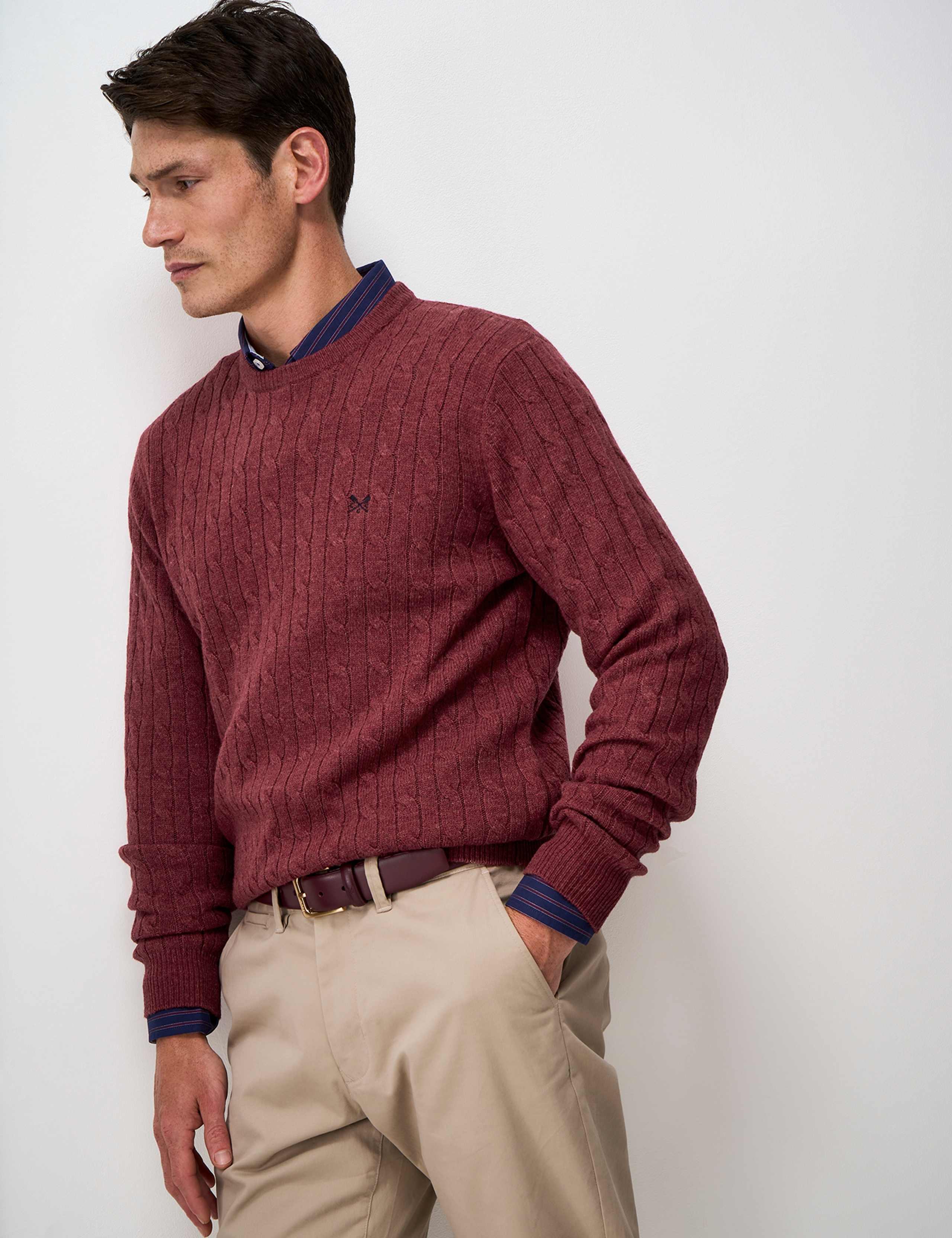 Lambswool Rich Cable Crew Neck Jumper 3 of 5