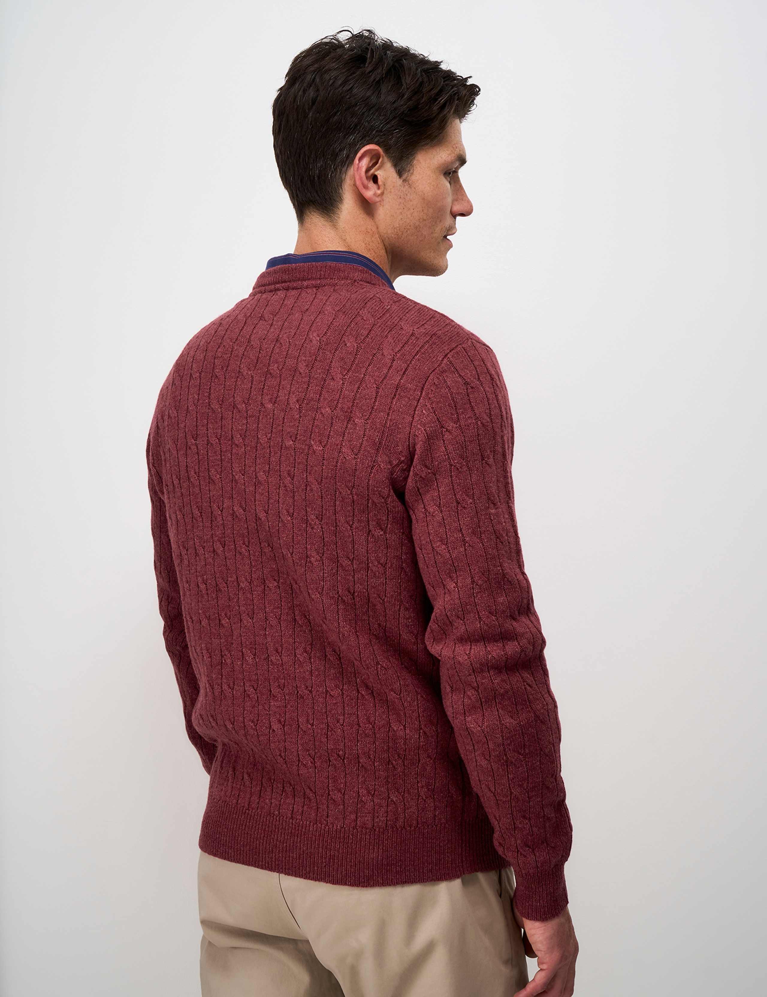 Lambswool Rich Cable Crew Neck Jumper 4 of 5