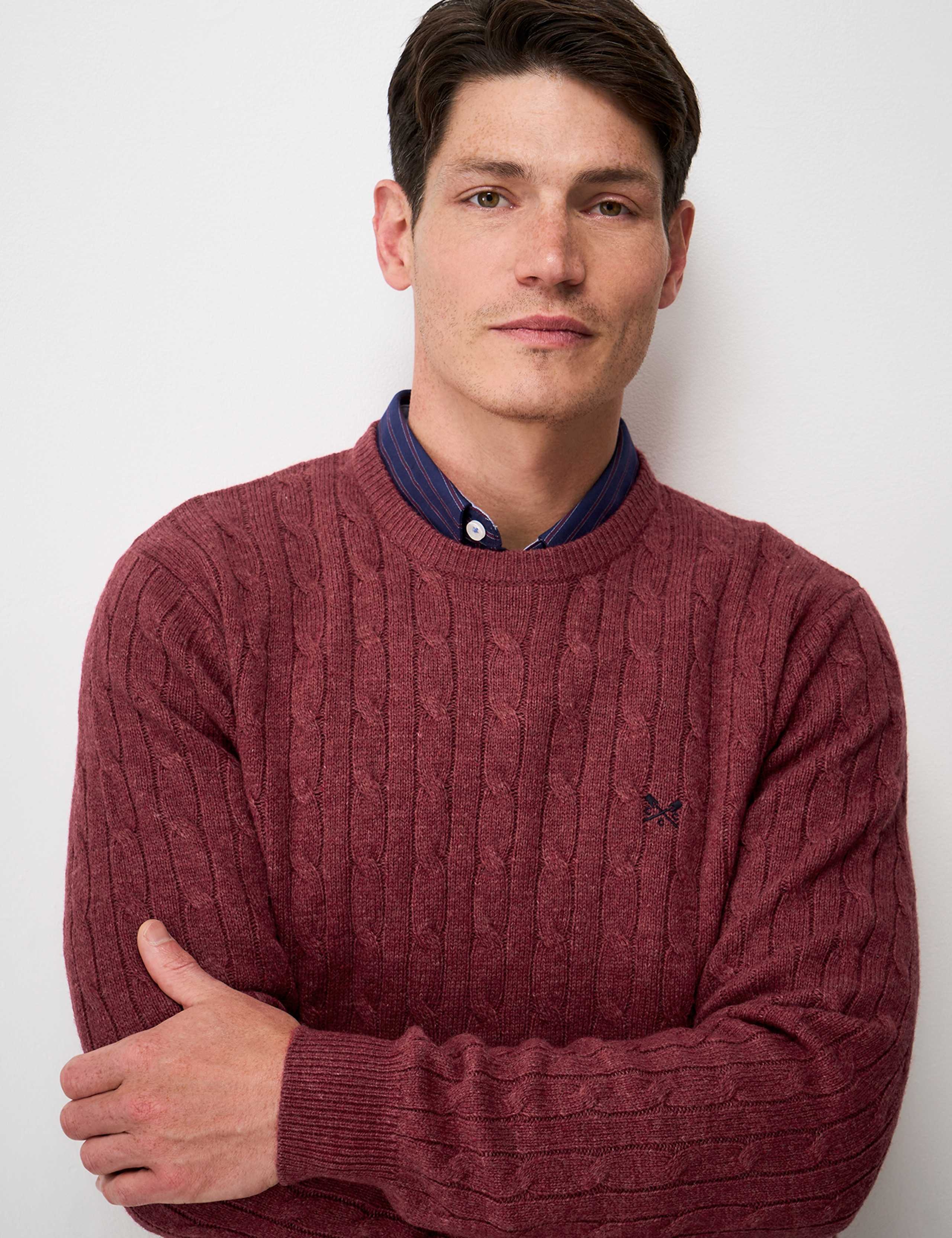 Lambswool Rich Cable Crew Neck Jumper 5 of 5