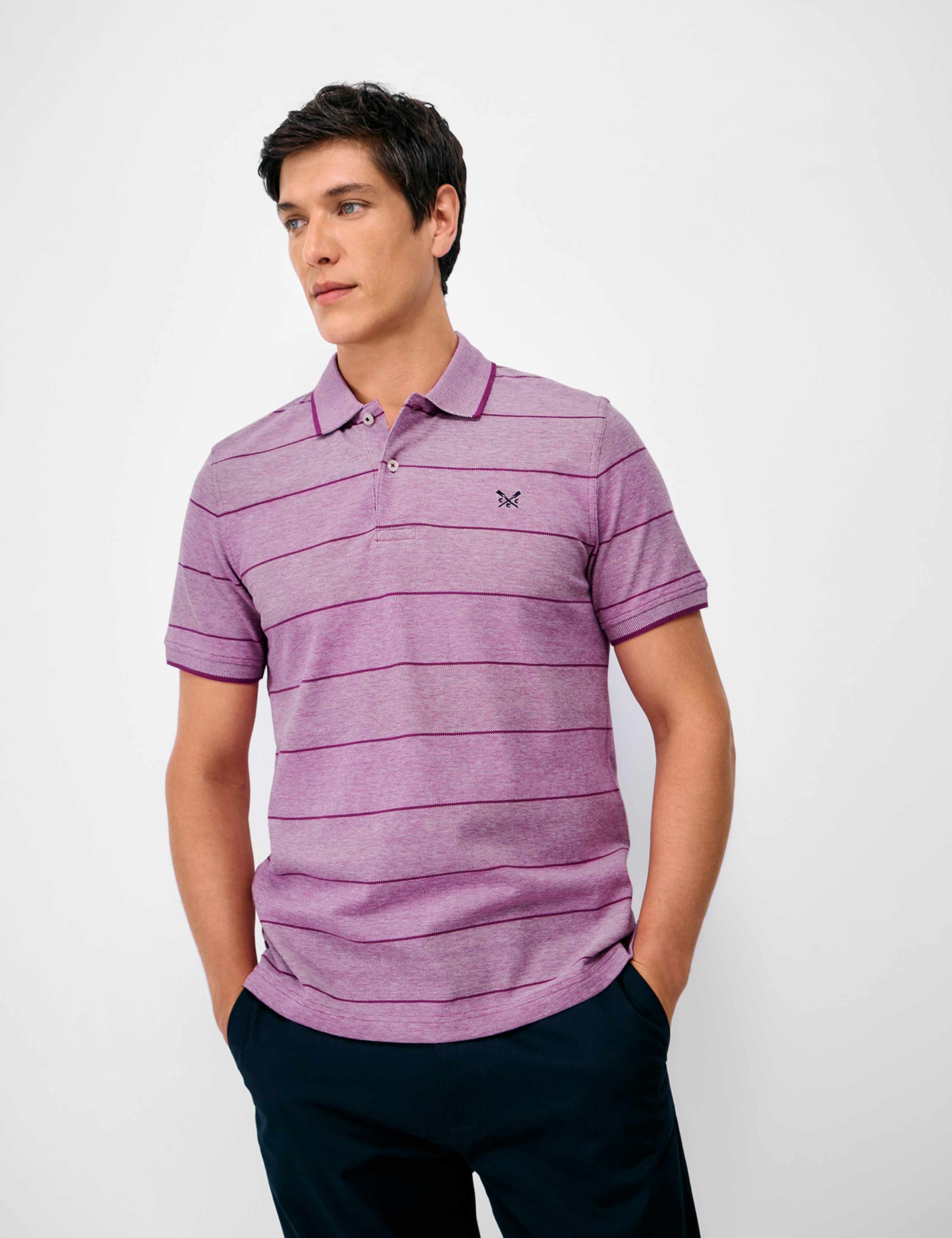 Pure Cotton Oxford Stripe Polo Shirt 3 of 5