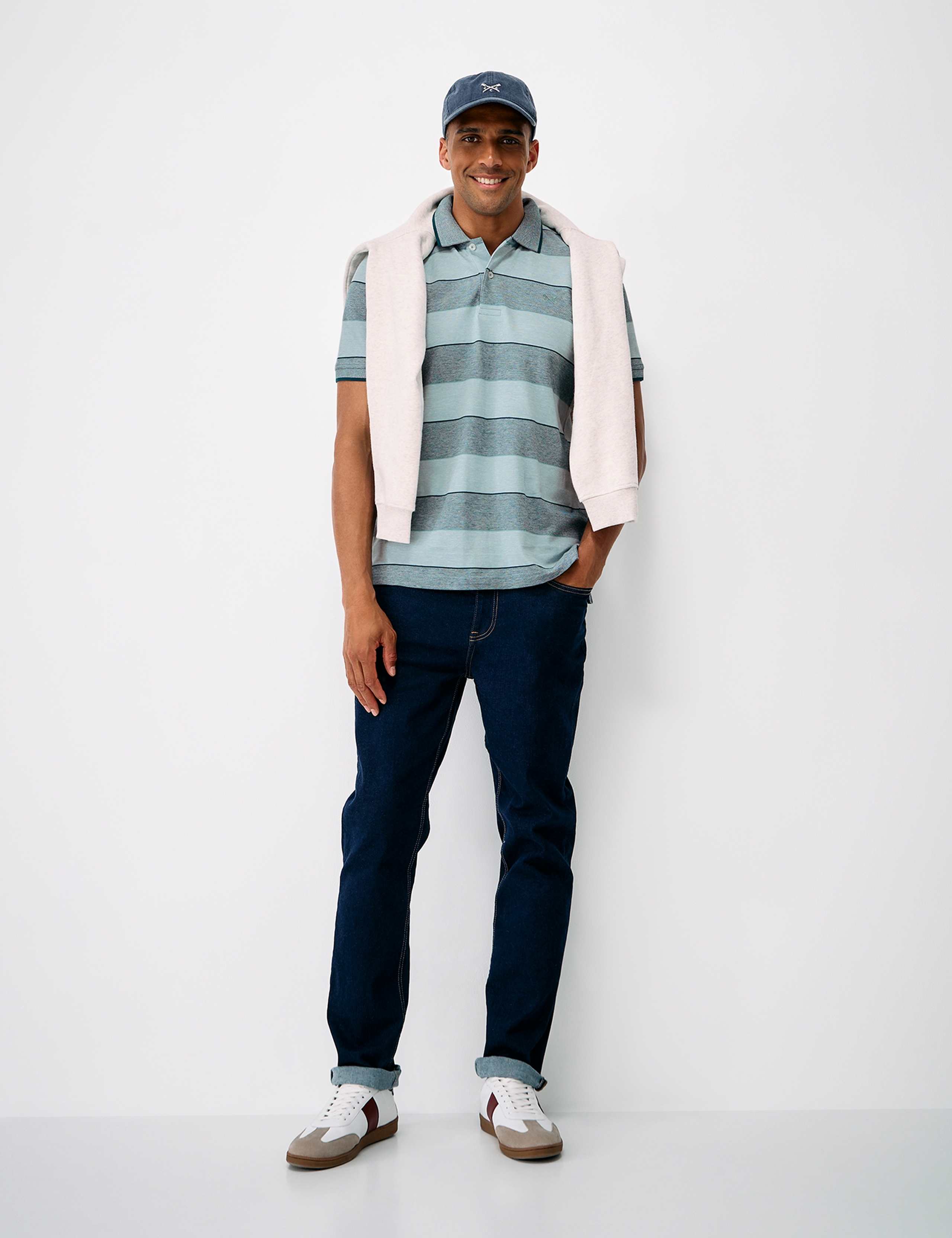 Oxford Stripe Cotton Polo Shirt 1 of 5