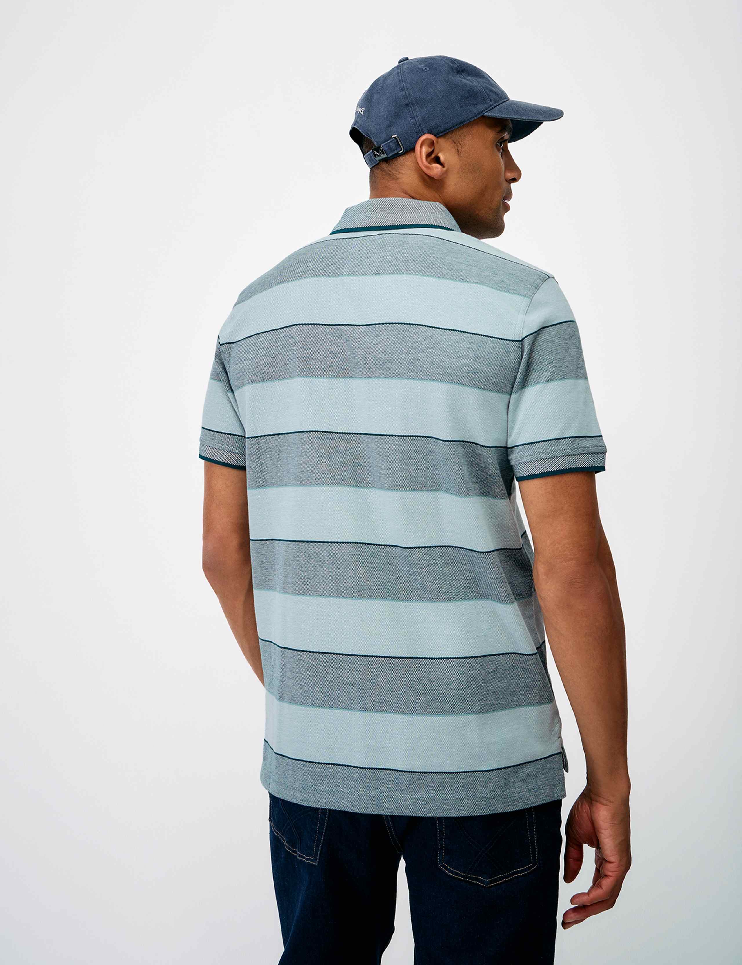 Oxford Stripe Cotton Polo Shirt 4 of 5