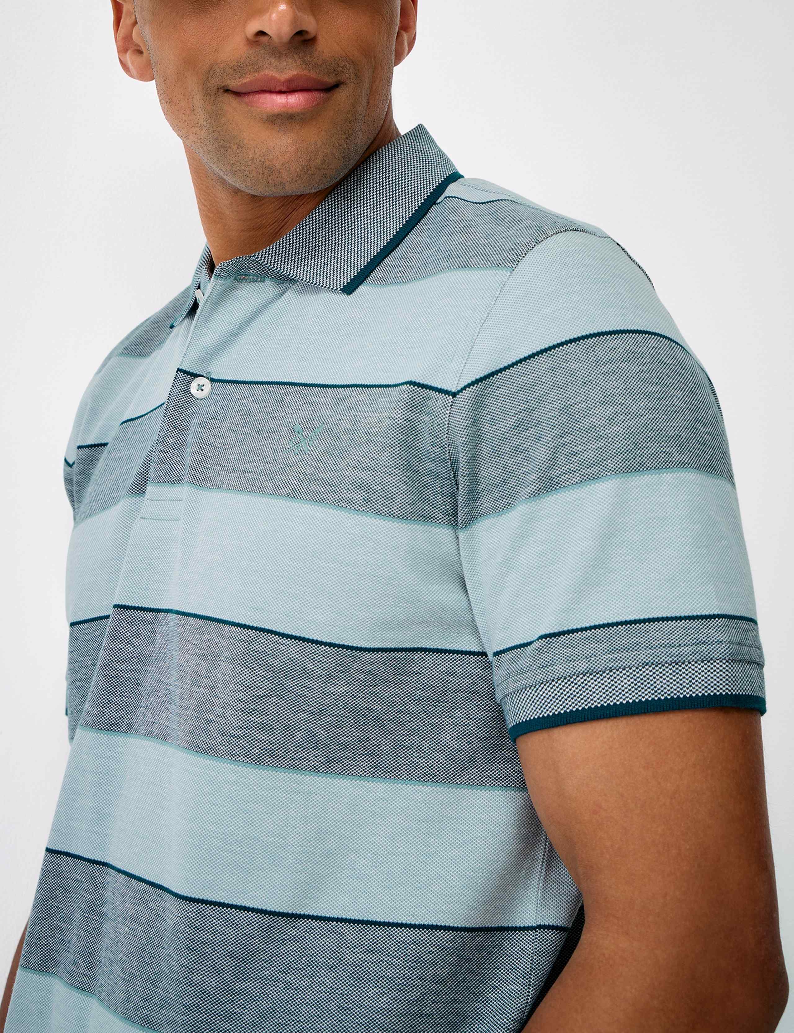 Oxford Stripe Cotton Polo Shirt 5 of 5