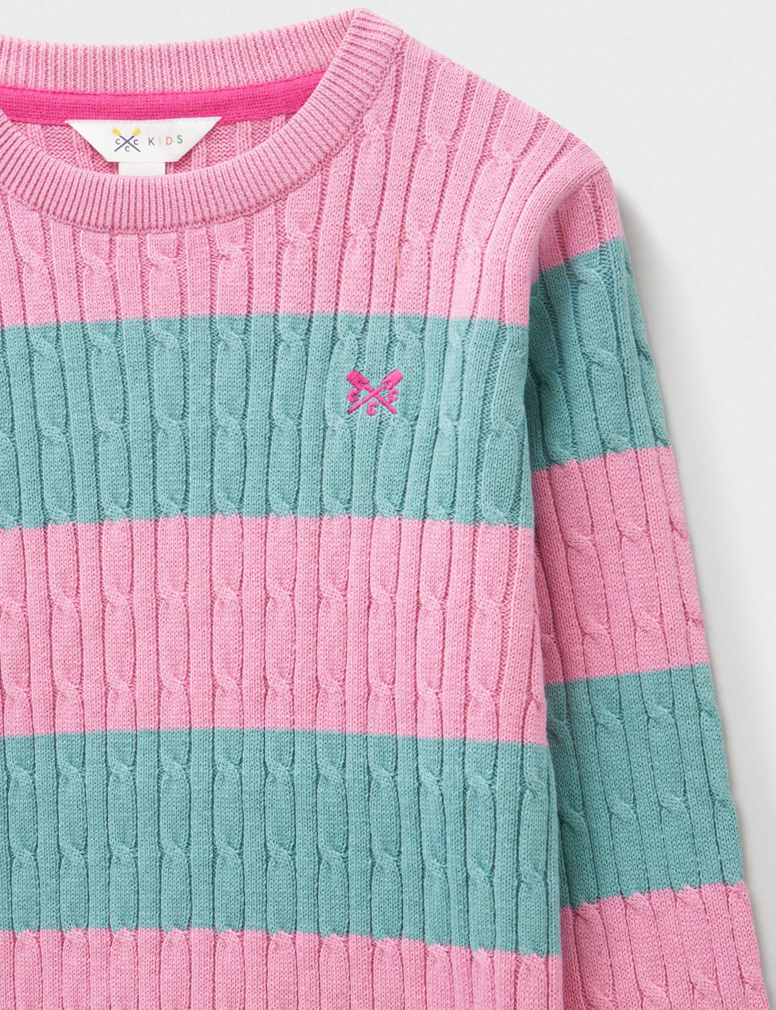 Pure Cotton Striped Cable Knit Jumper (3-12 Yrs) 2 of 3