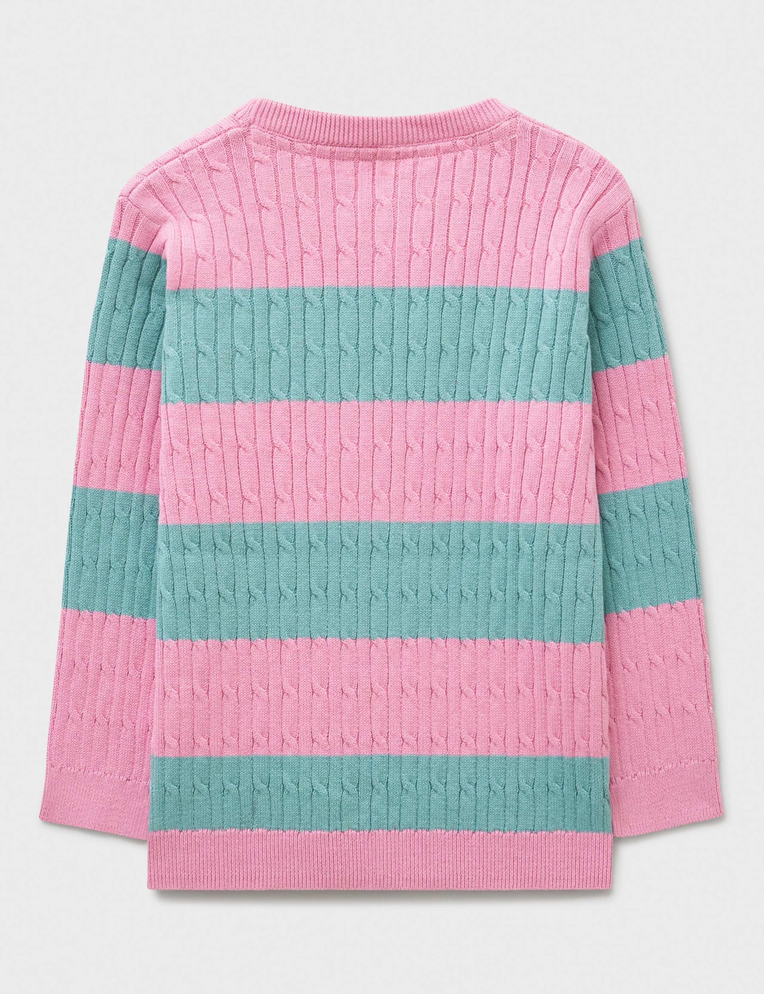 Pure Cotton Striped Cable Knit Jumper (3-12 Yrs) 3 of 3