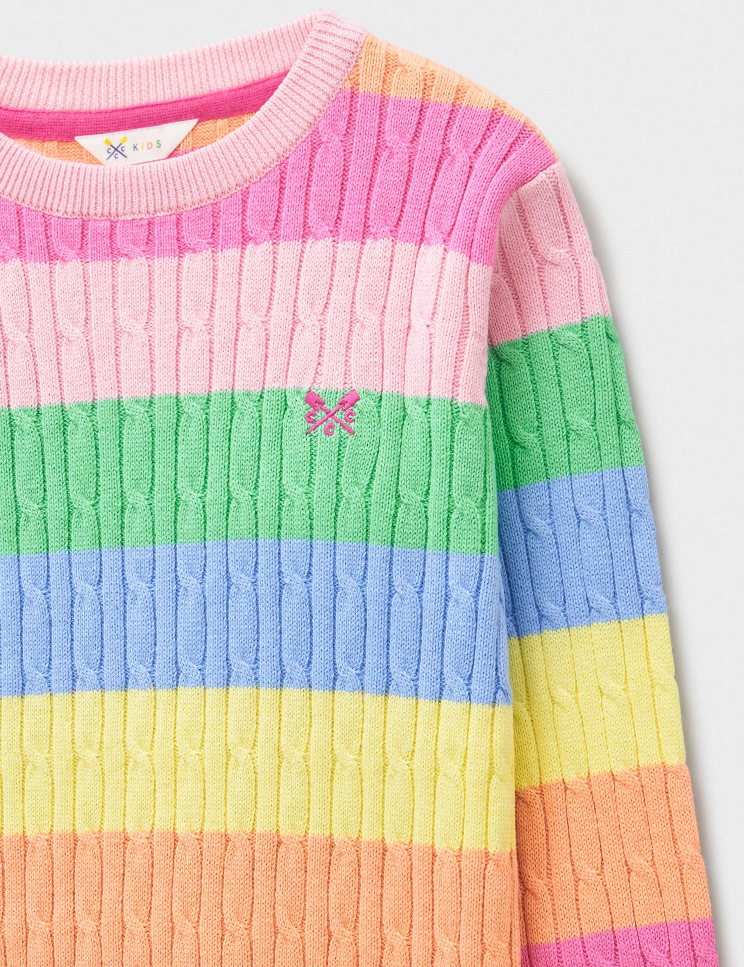 Pure Cotton Striped Cable Knit Jumper (3-12 Yrs) 2 of 3