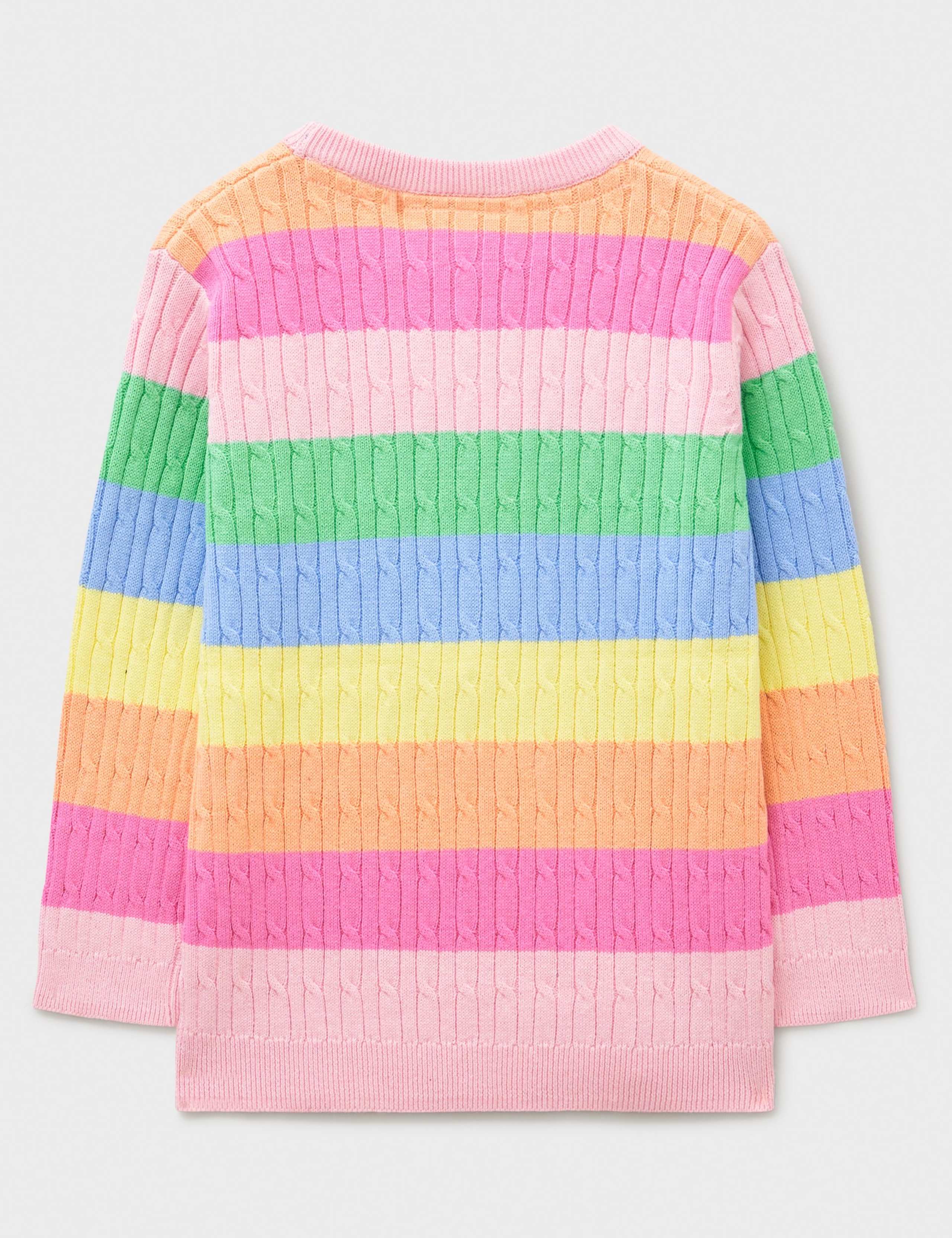Pure Cotton Striped Cable Knit Jumper (3-12 Yrs) 3 of 3