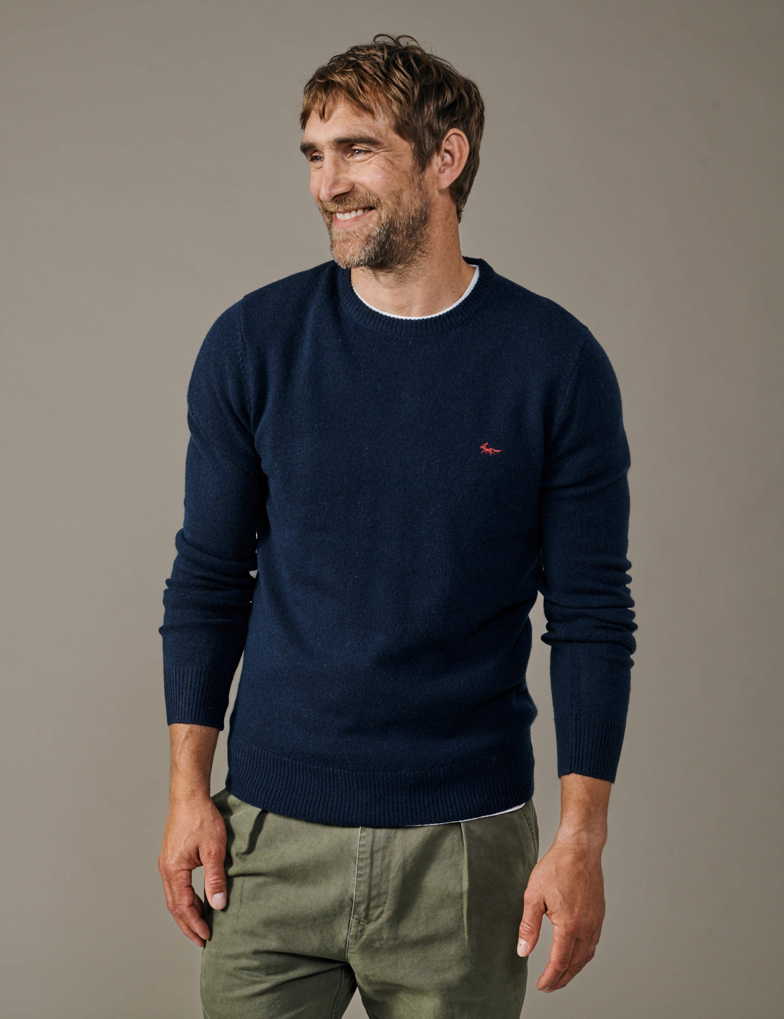 Pure Wool Textured Crew Neck Jumper 1 of 4