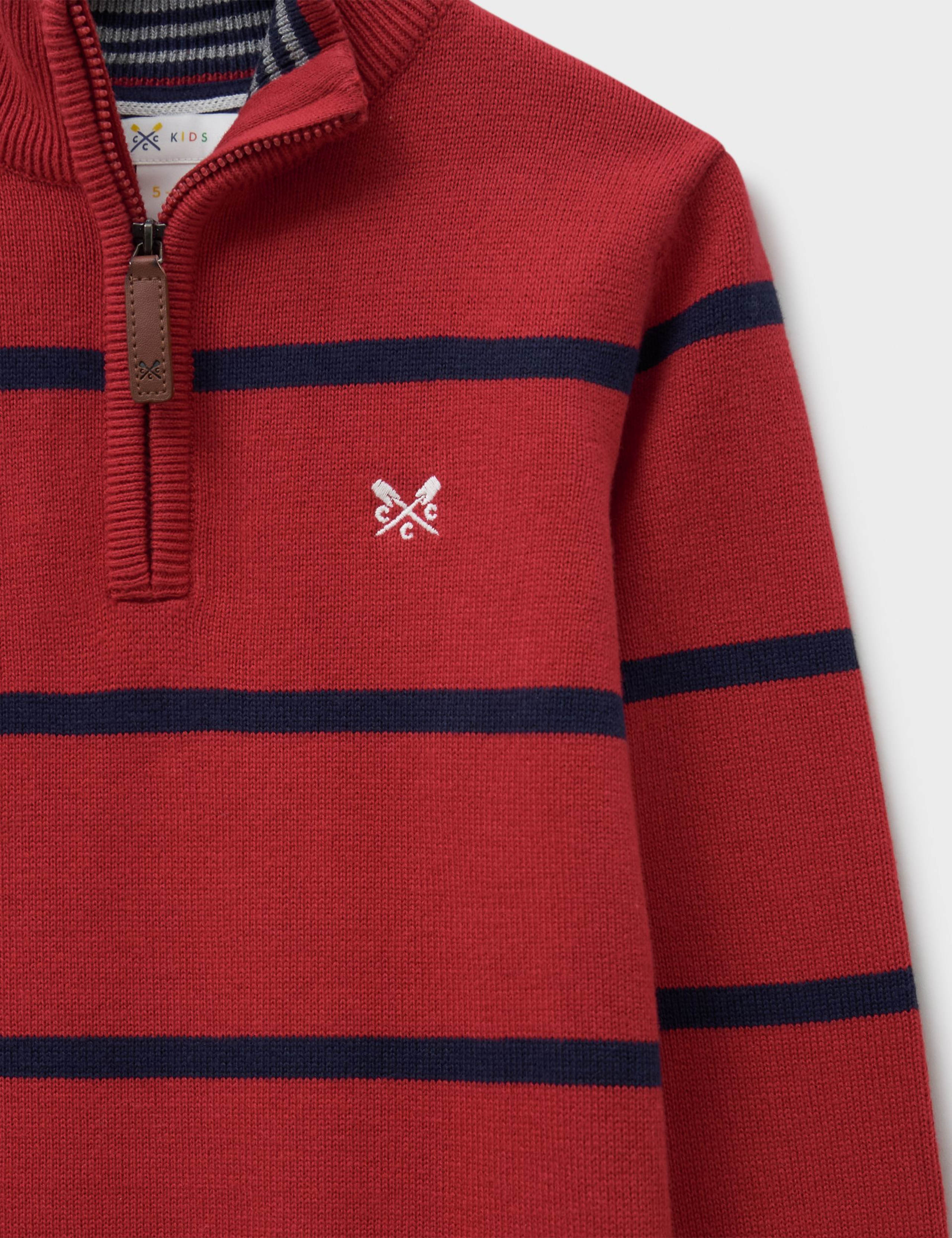 Pure Cotton Striped Half Zip Jumper (3-12 Yrs) 2 of 3