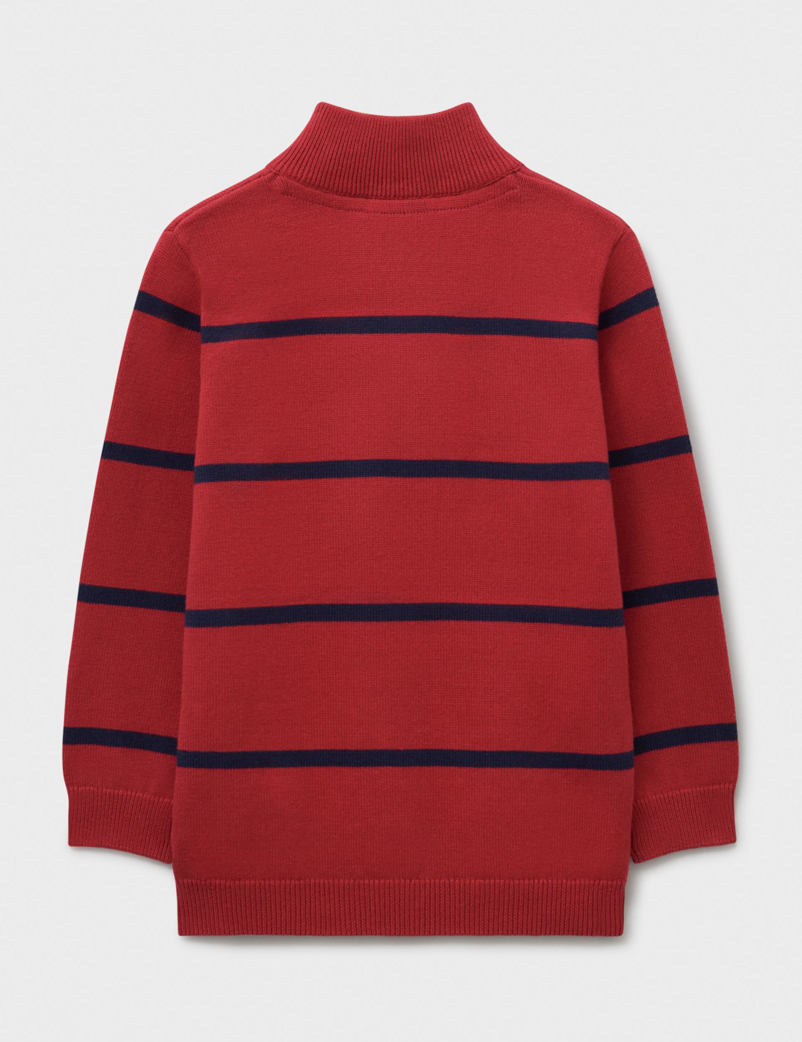 Pure Cotton Striped Half Zip Jumper (3-12 Yrs) 3 of 3