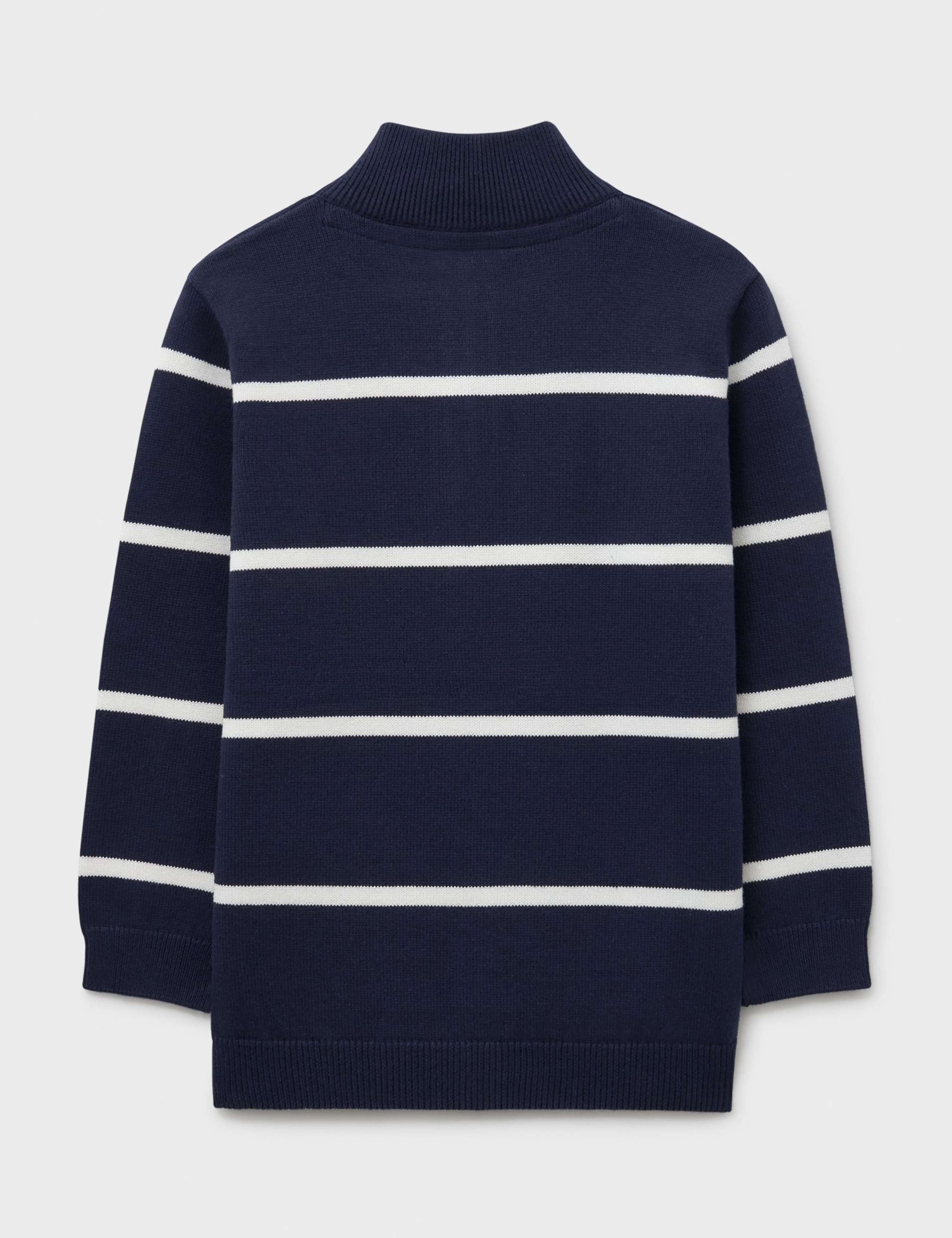 Pure Cotton Striped Half Zip Jumper (3-12 Yrs) 3 of 3
