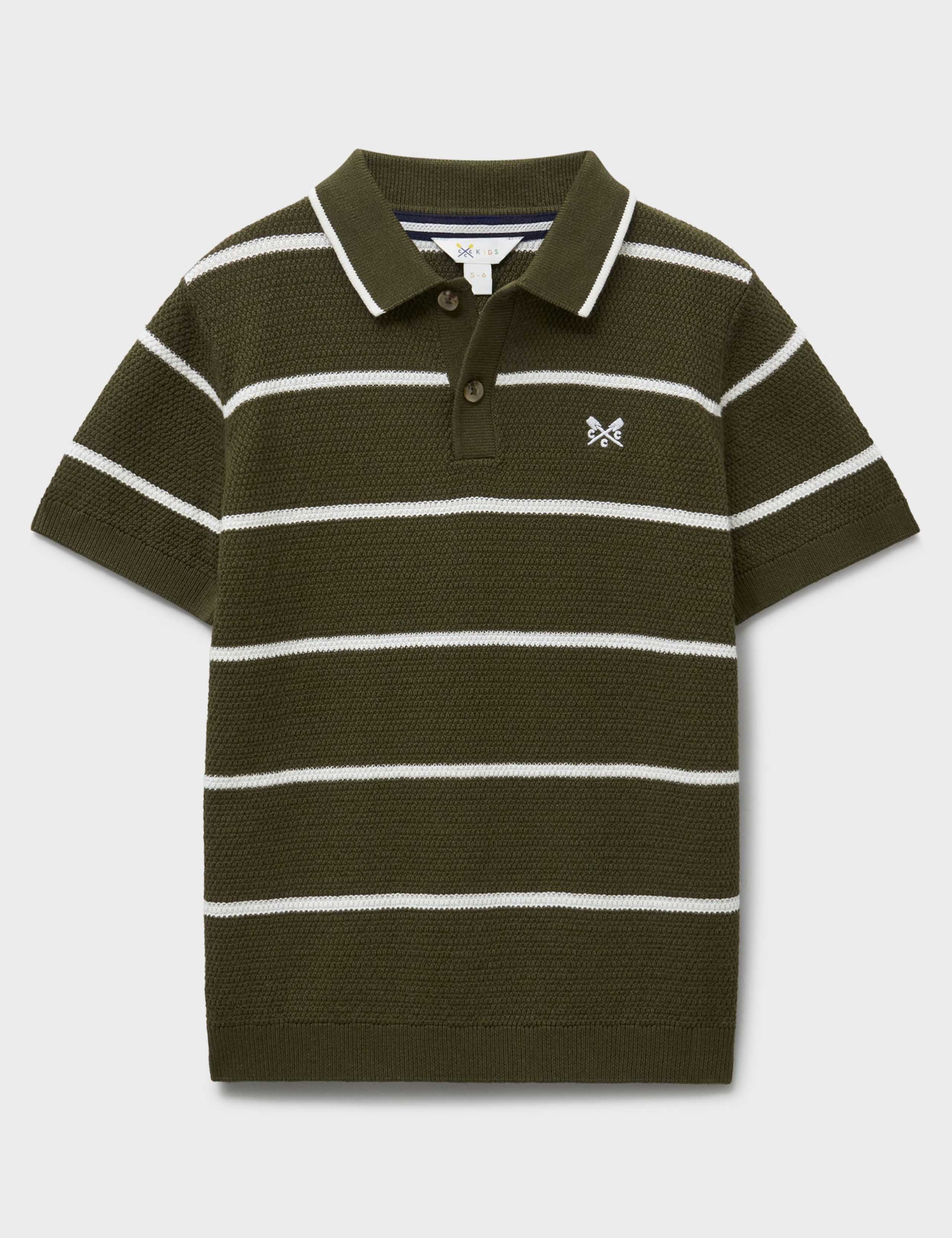 Pure Cotton Striped Polo Shirt (3-12 Yrs) 1 of 3
