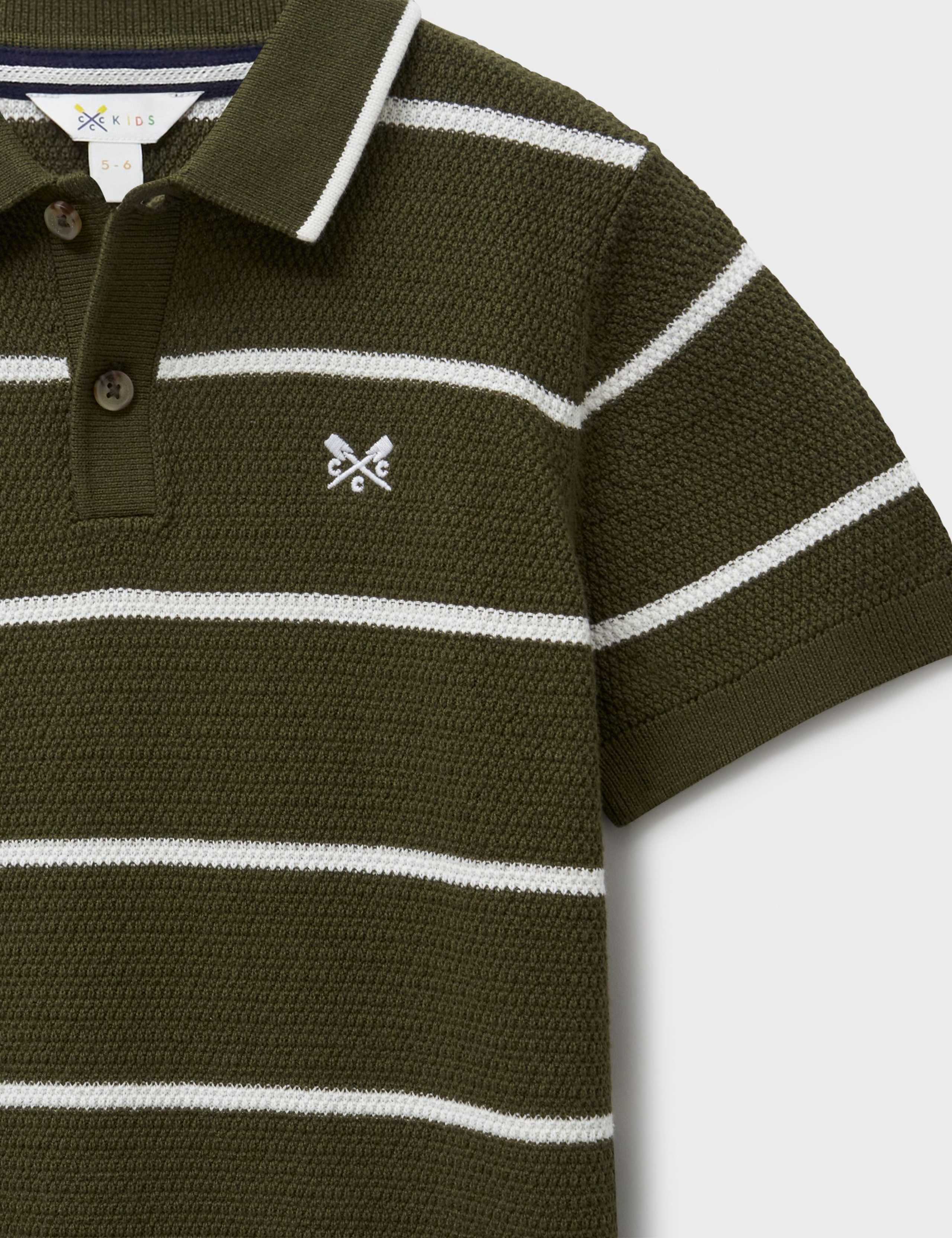 Pure Cotton Striped Polo Shirt (3-12 Yrs) 2 of 3