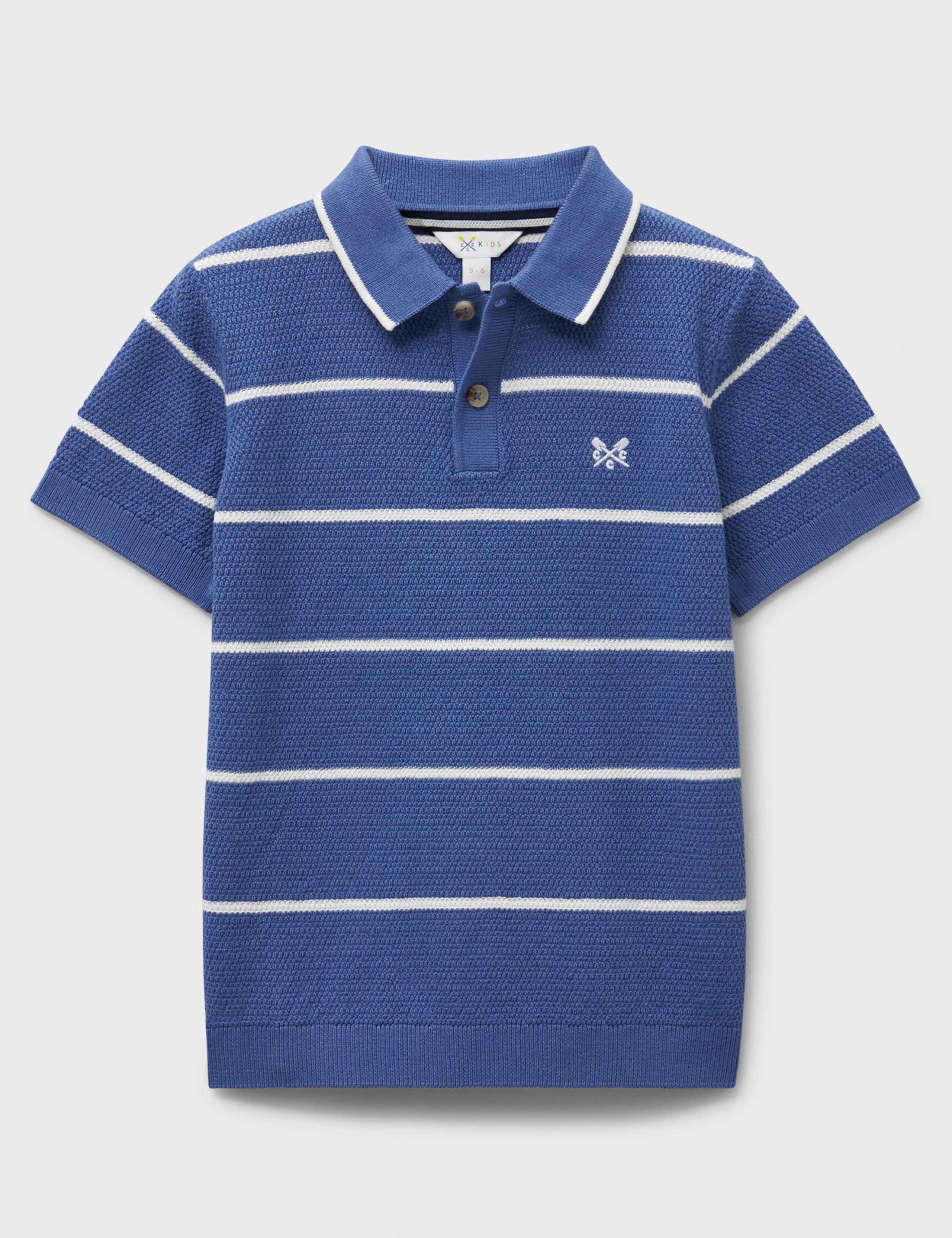 Pure Cotton Striped Polo Shirt (3-12 Yrs) 1 of 3