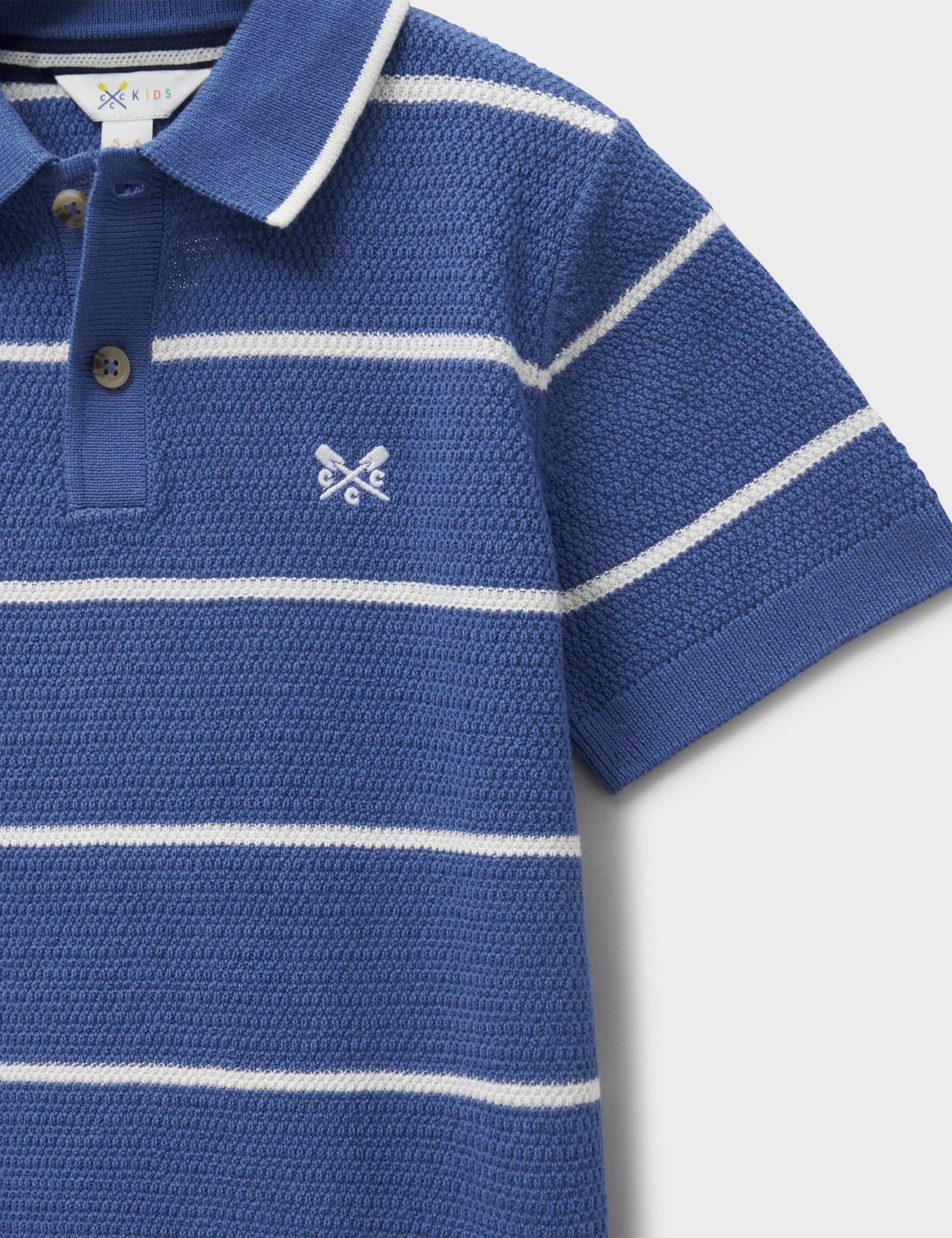 Pure Cotton Striped Polo Shirt (3-12 Yrs) 2 of 3