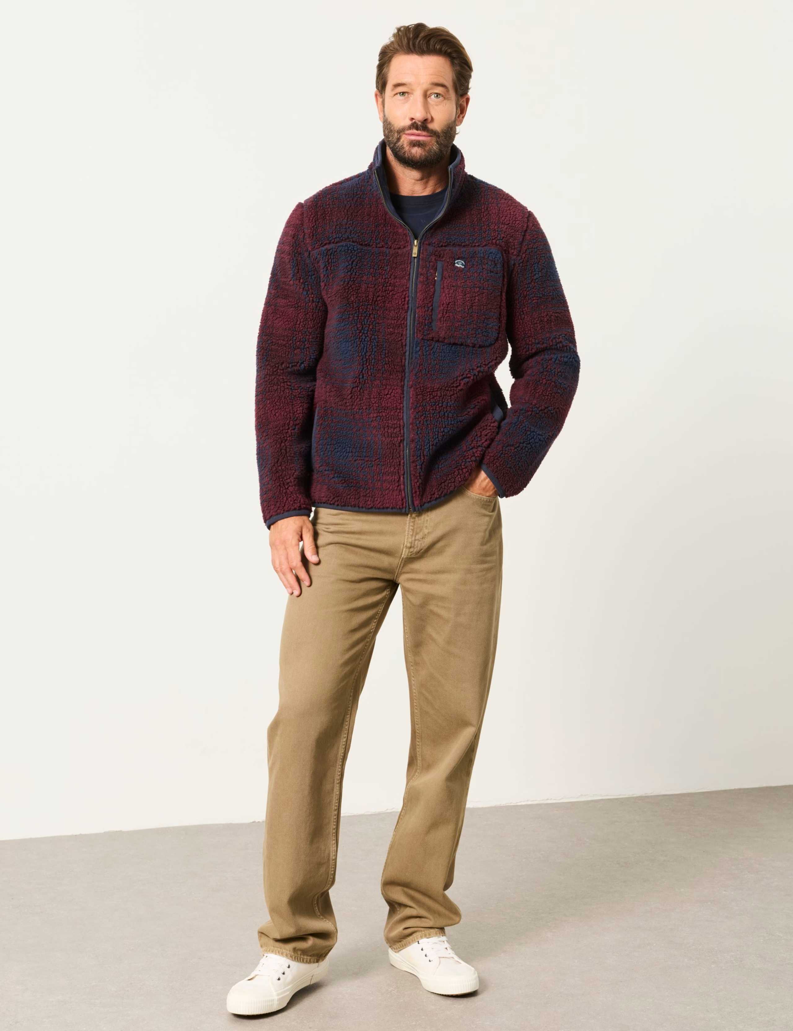 Checked Collared Zip Up Fleece 4 of 6