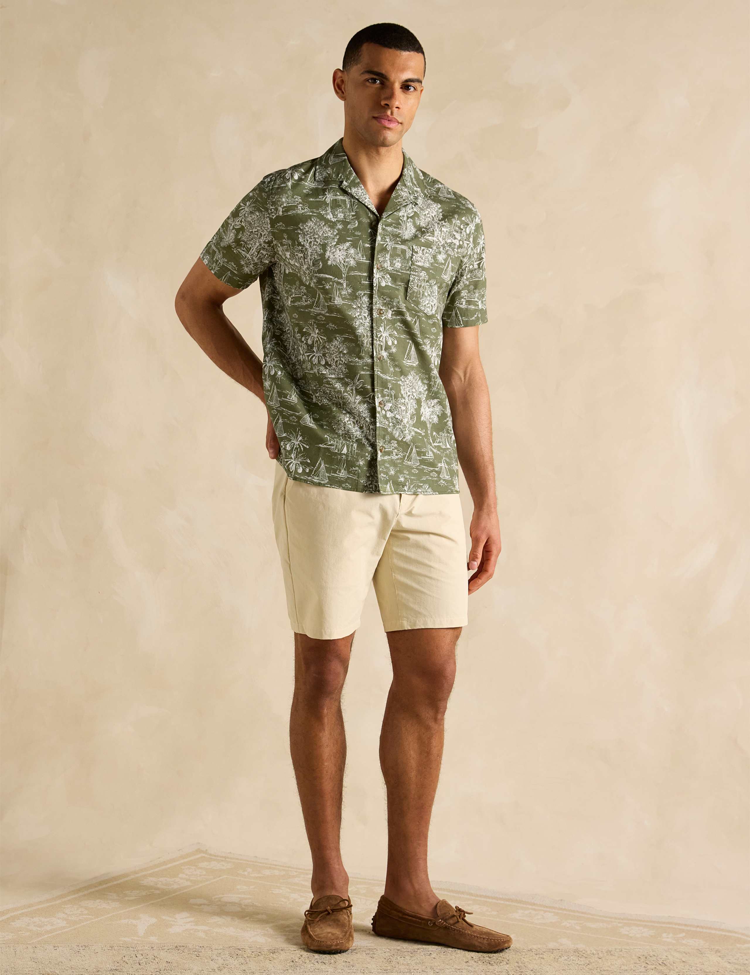 Linen Blend Tropical Print Shirt 2 of 6