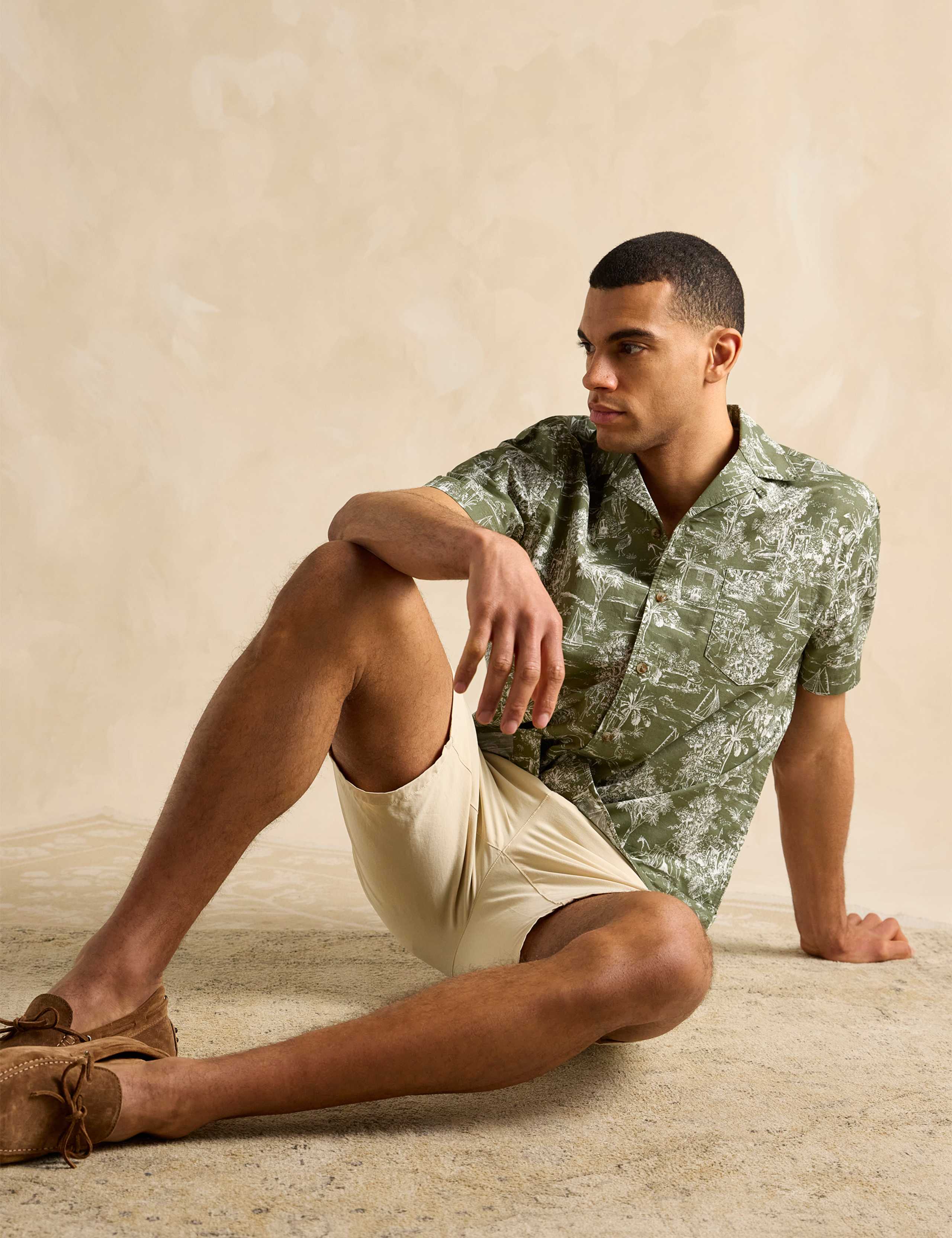 Linen Blend Tropical Print Shirt 3 of 6