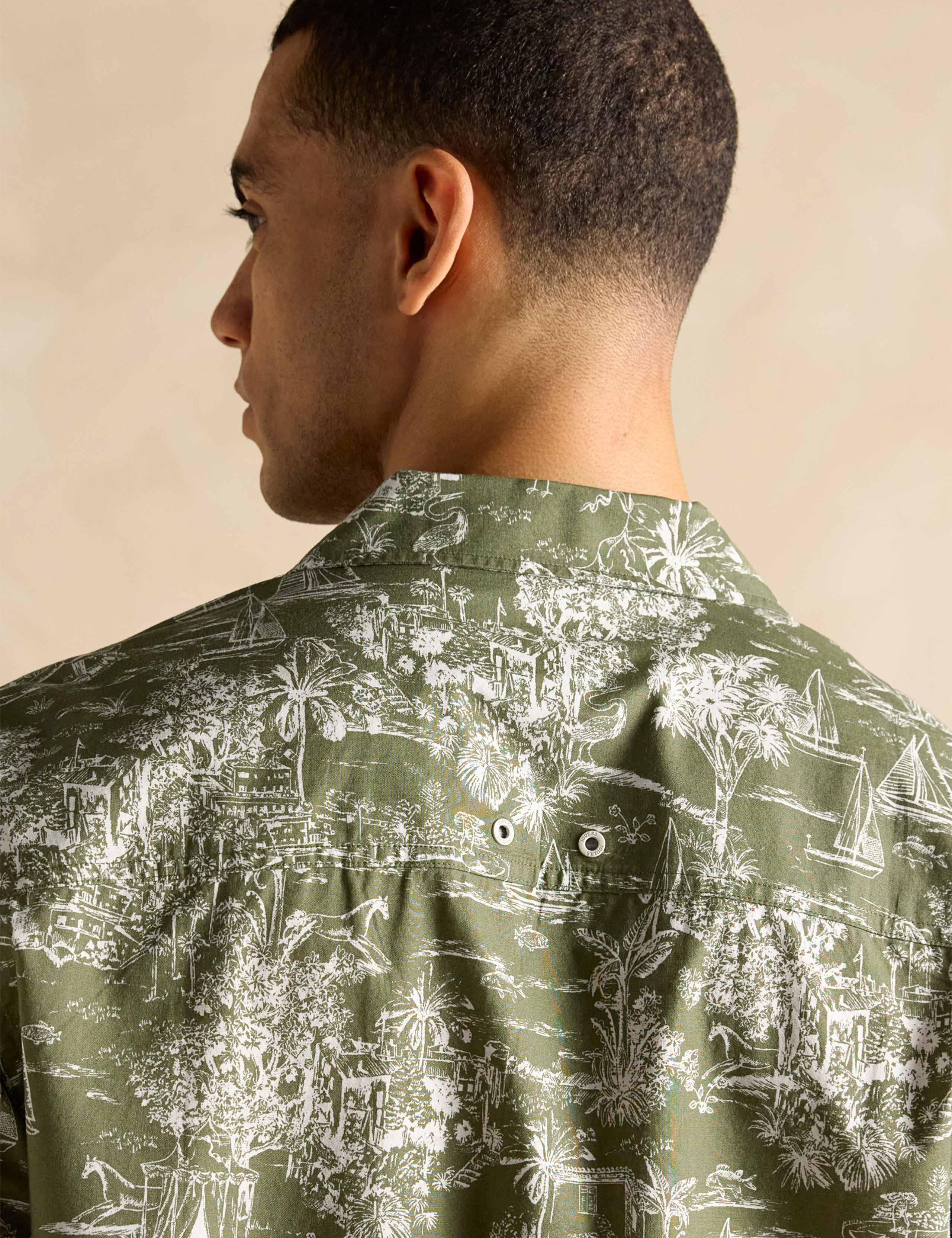 Linen Blend Tropical Print Shirt 6 of 6