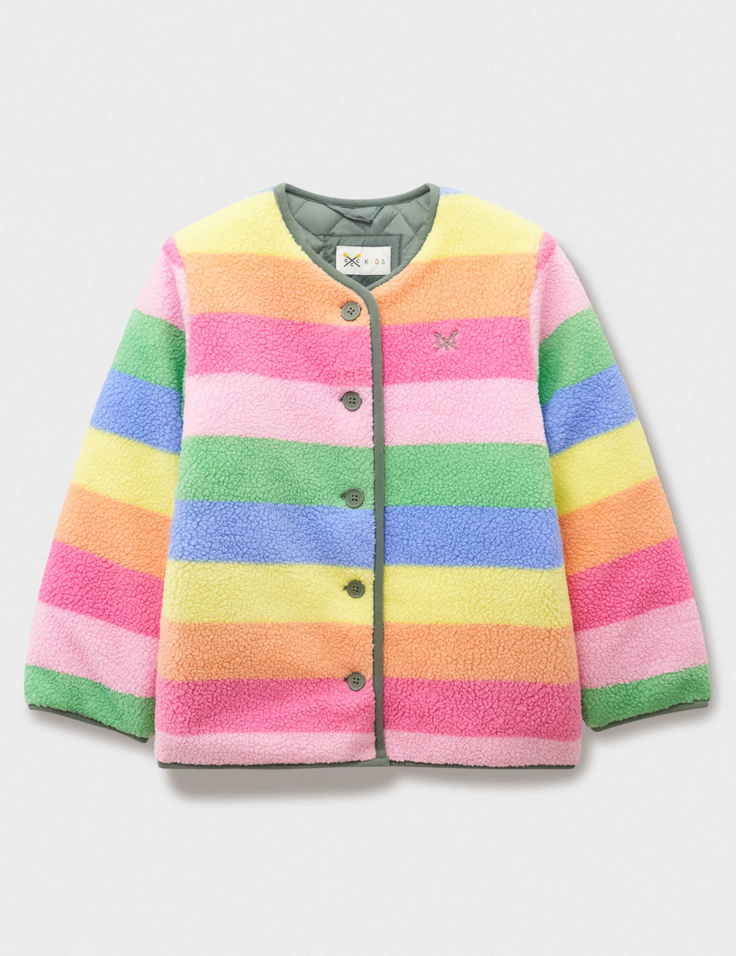 Borg Striped Jacket (3-12 Yrs) 1 of 3