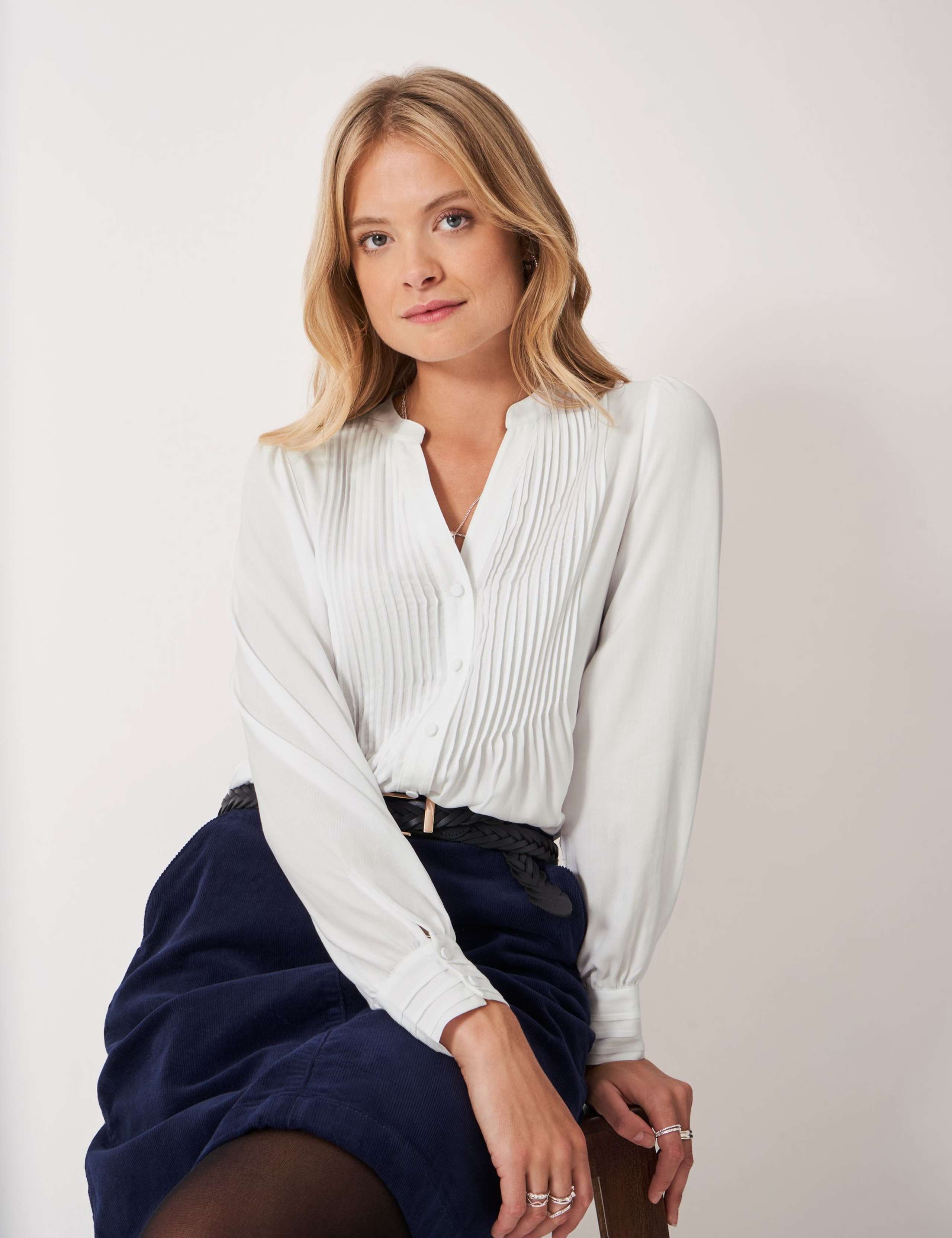 Pintuck Blouse with Lyocell 3 of 5