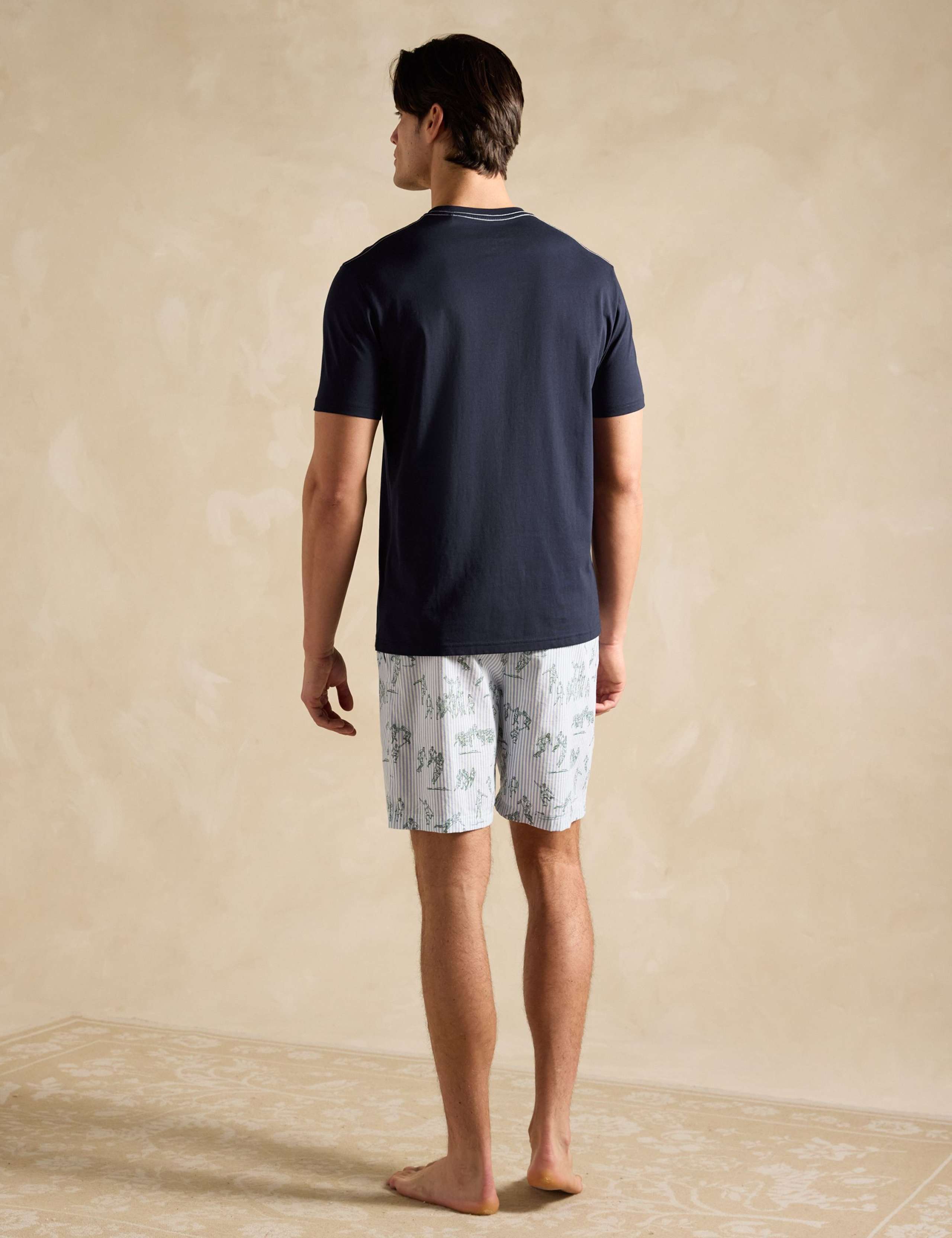 Pure Cotton Rugby Print Pyjama Set 3 of 7